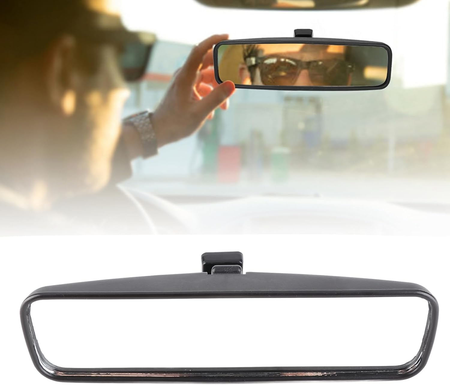 Changor Rearview Mirror Interior Rear View Mirror Windshield ABS and Glass Housing OEM 814842 Car Interior Inner Rearview Mirror Fits for Aygo C1 106 206 306 405 CLIO 1 image number 6