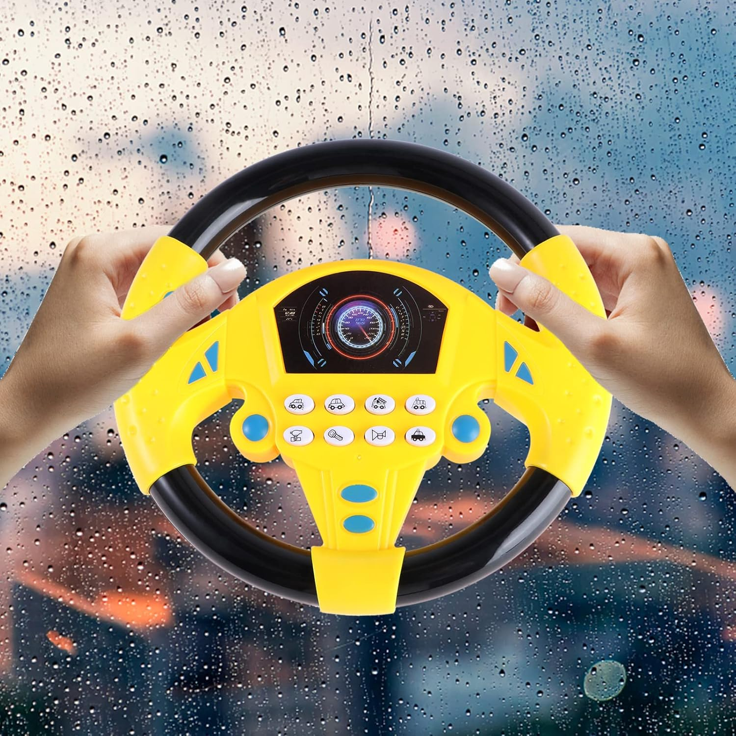 TOYANDONA Steering Wheel Toy for Kids Toy Steering Wheel Simulated Driving Controller Electric Early Learning Educational Toy Pretend Driving Seat for Children Boys and Girls