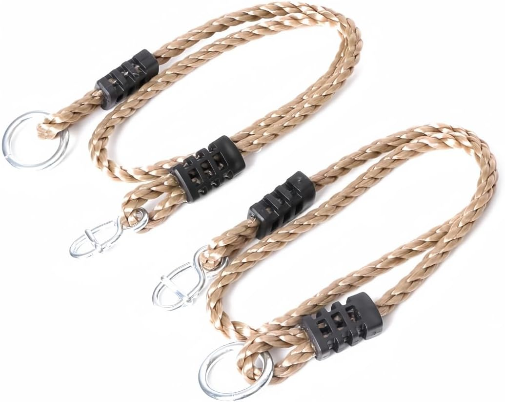 2Pcs Tree Swing Hanging Ropes Indoor Outdoor Hammock Swinging Chair Straps Hanging Kit for Adjustment or Extension - 60 Inch & Holds to 650Lbs image number 3