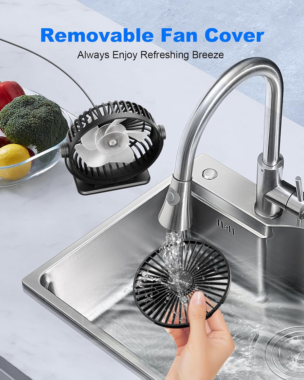 Tripole Desk Fan USB Powered Portable Mini Fans with 3 Speeds Quiet Plug in Small Fans 360&deg;Rotation Head for Desktop Office Home Travel No Battery (Black)