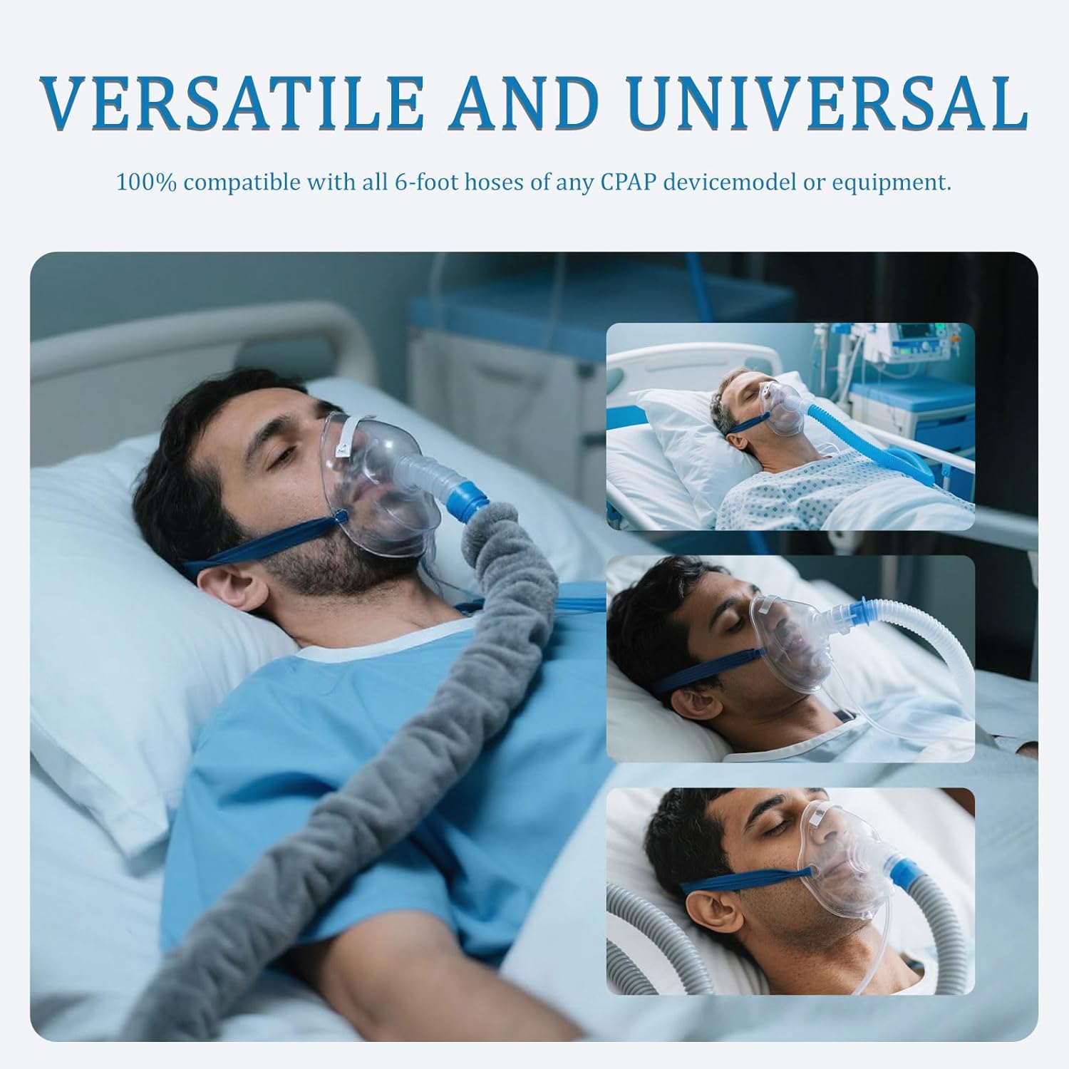 6.3Ft CPAP Hose Cover for Resmed Climatelineair Airsense 10 & 11, Waterproof CPAP Hose Cover, Double-Sided Wrap Full Zipper,Universal Heated Tubing Protection and Prevent Condensation Cover (Gray) image number 2