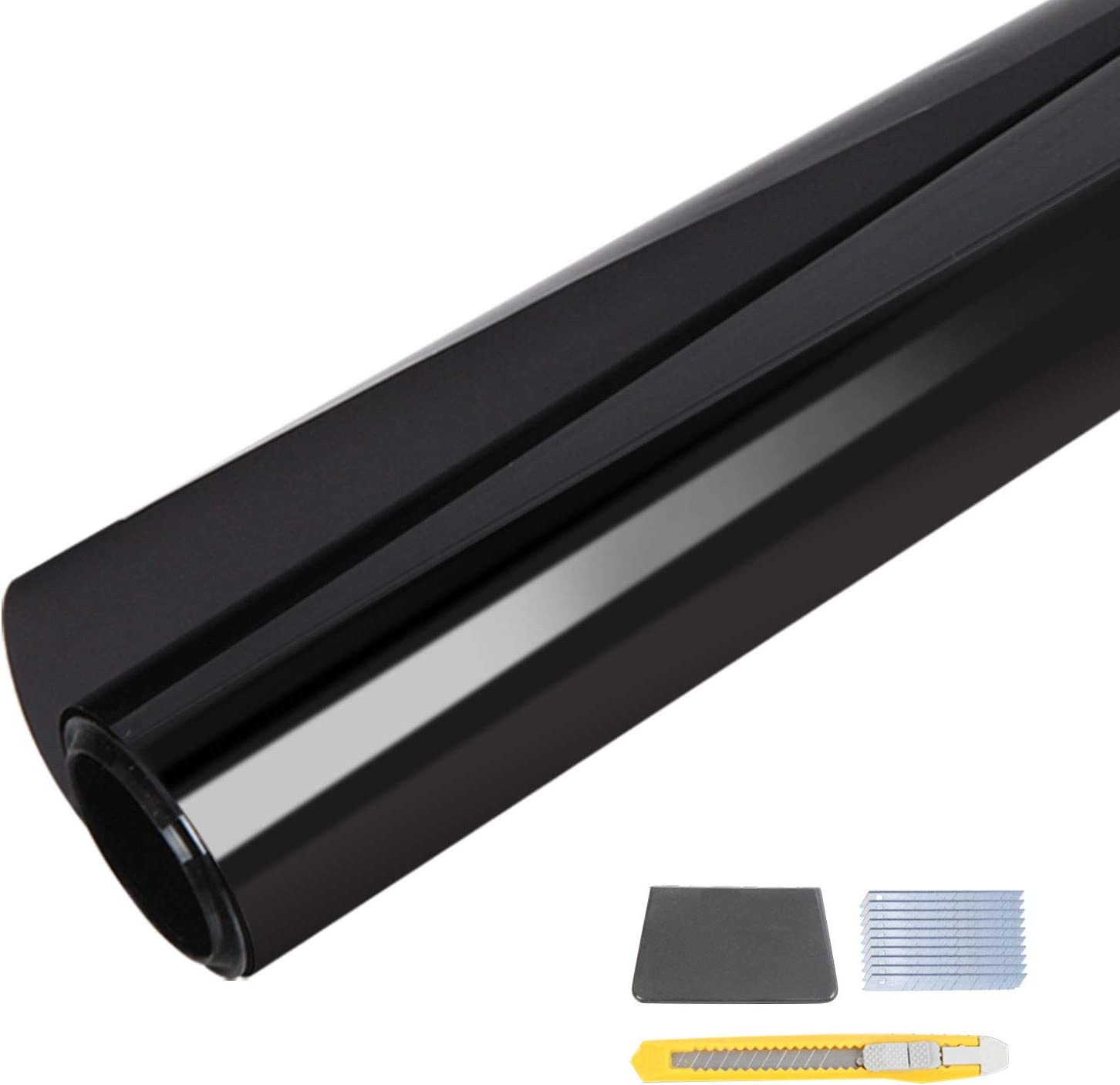 Giantz Window Film, 5% VLT 100Cm X 30M Blackout Windows Tint Privacy Films Roll Screen Insulation Sun Shade Cover Sticker Home Room Office Car Tinting Tools, with Plastic Protector image number 1