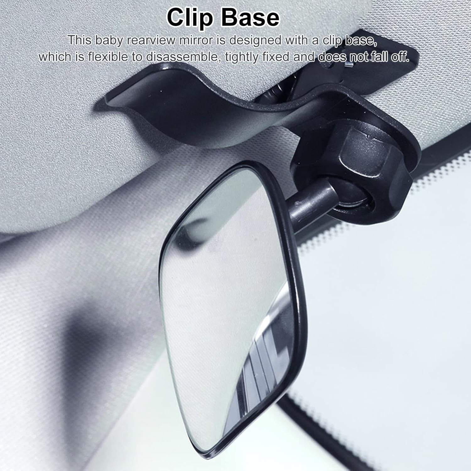 Baby Car Mirror, 360 &deg; Adjustable Universal Rear View Car Mirror with Clip Back Seat Mirror for Baby Infant Toddler Child Mom image number 3