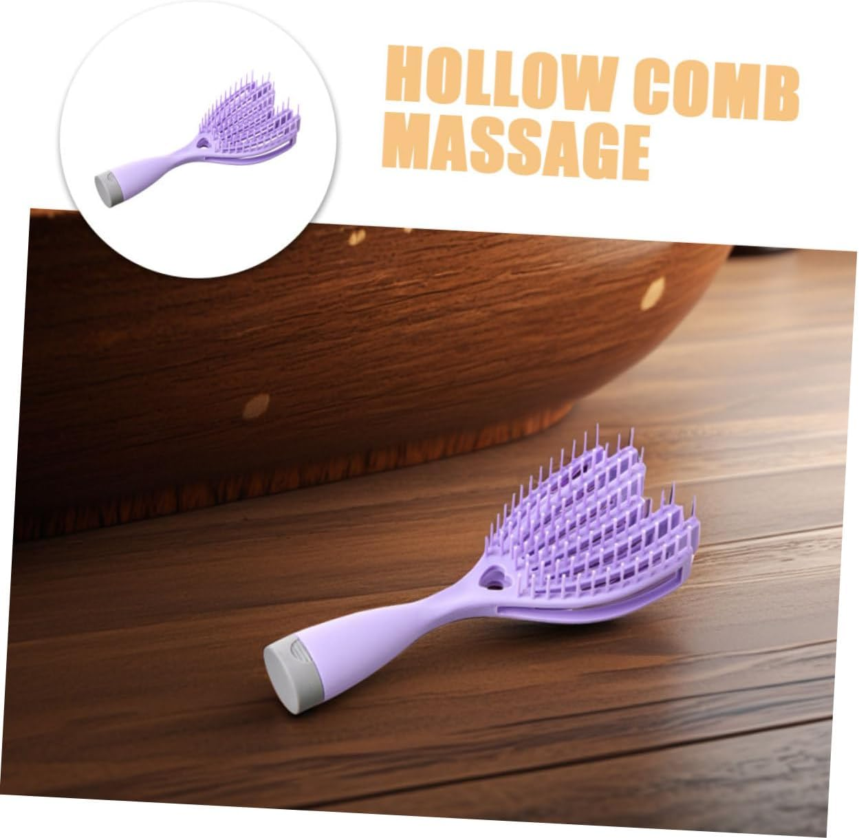 NULYLU 2Pcs Massage Comb for Women Wet Hair Brush Curly Hair Brush Detangler Hairbrush Builtin Mirror Storage image number 2