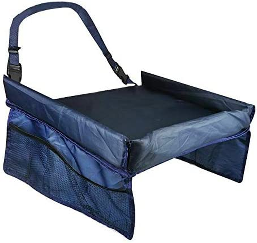 Portable Kids Car Play Tray and Travel Tray Activity Reading Drawing Board Table with Mesh Pockets, Cup Holder & Reinforced Drawing Board Table image number 2