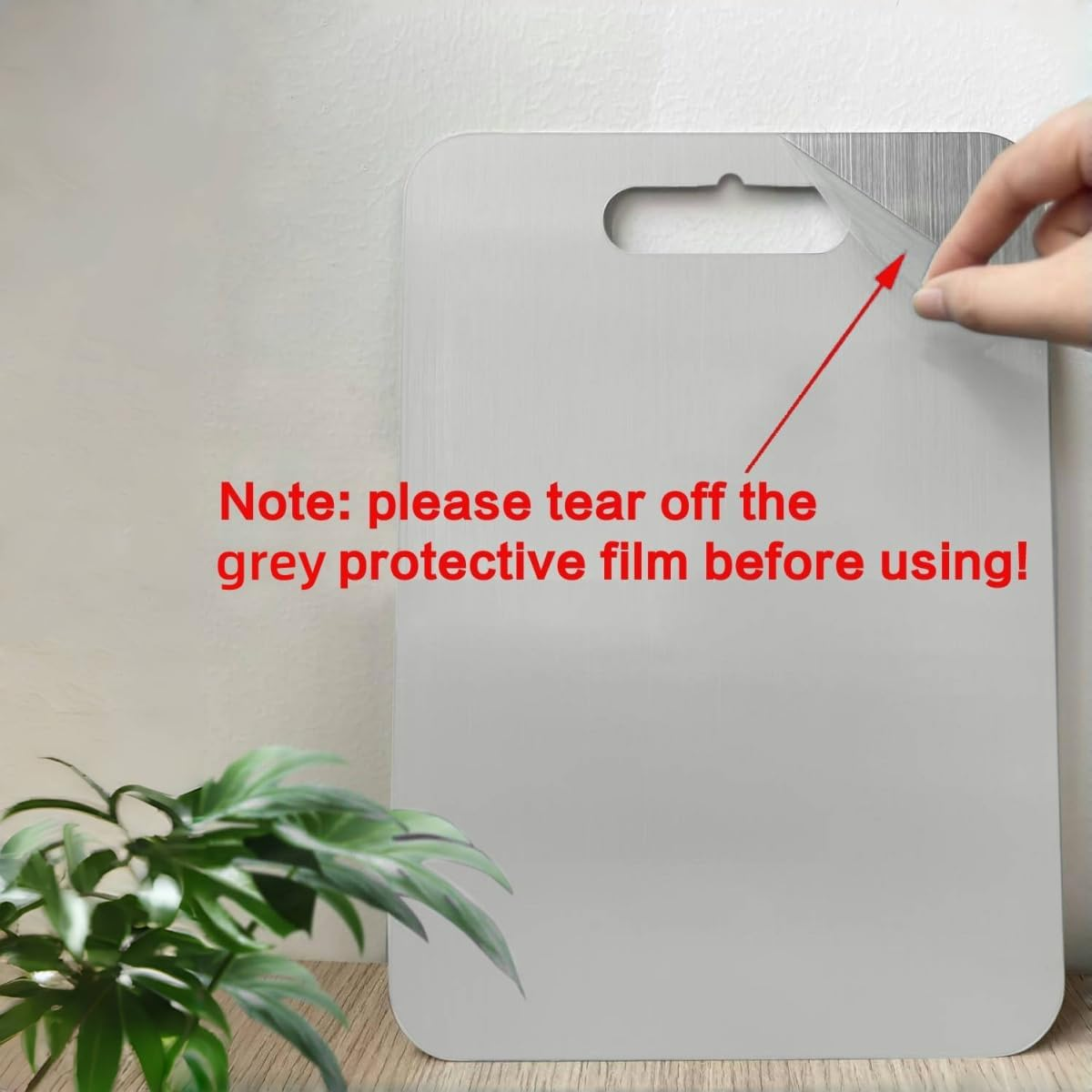 9SHOME 4PCS Stainless Steel Chopping Board, Thickened Cutting Boards for Kitchen, Double Sided Food-Grade Hanging Kitchen Pastry Board with Silicone Mats for Meat Fruit and Vegetable, 1.5Mm Thick image number 3