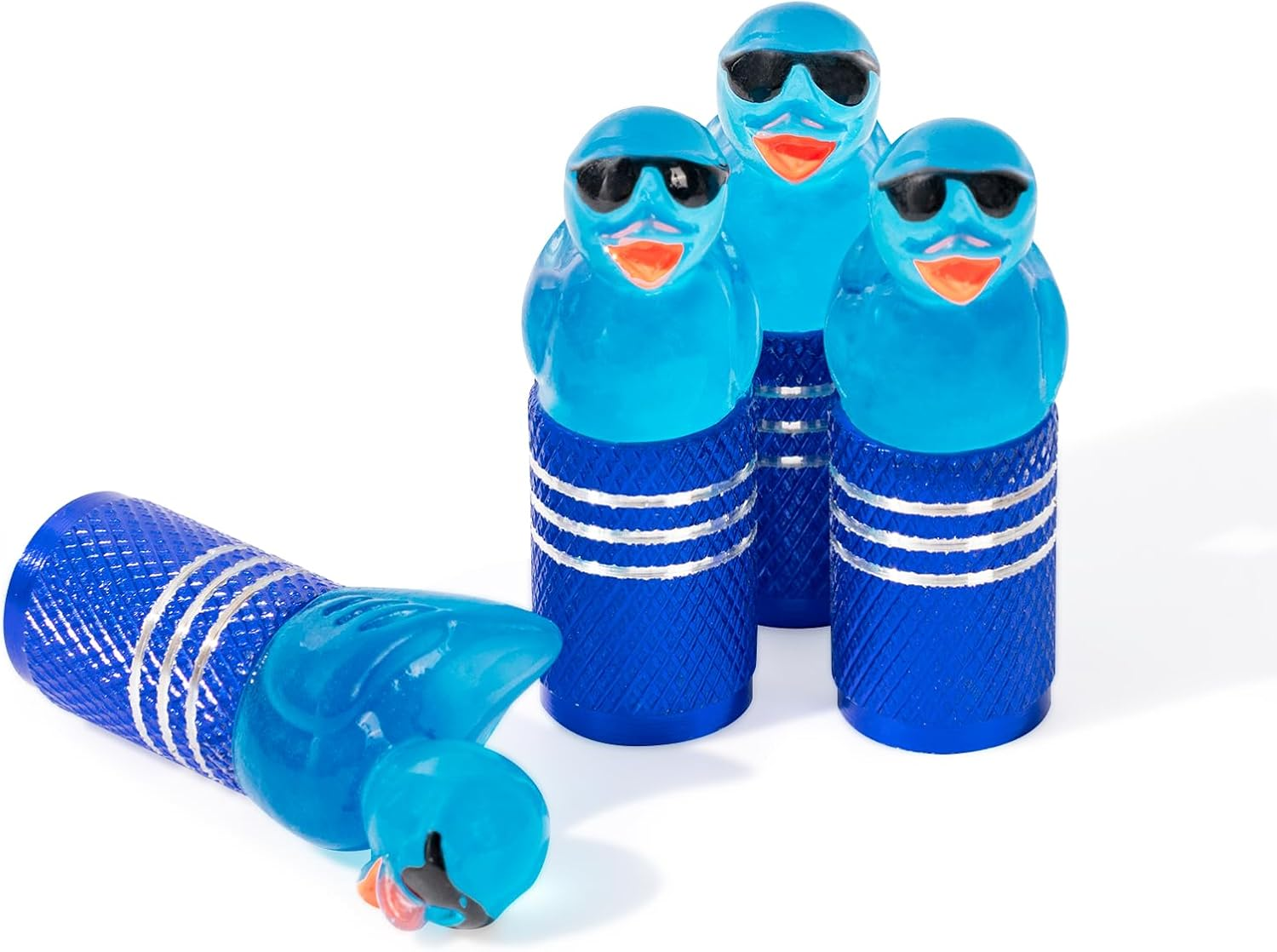 Rislobx 4Pcs Tire Valve Stem Cap Cover for Car SUV Truck, Valve Cover with Funny Duck Sunglasses, Decorative Tire Valve Caps Wheel Accessories (Black Sunglasses Duck)