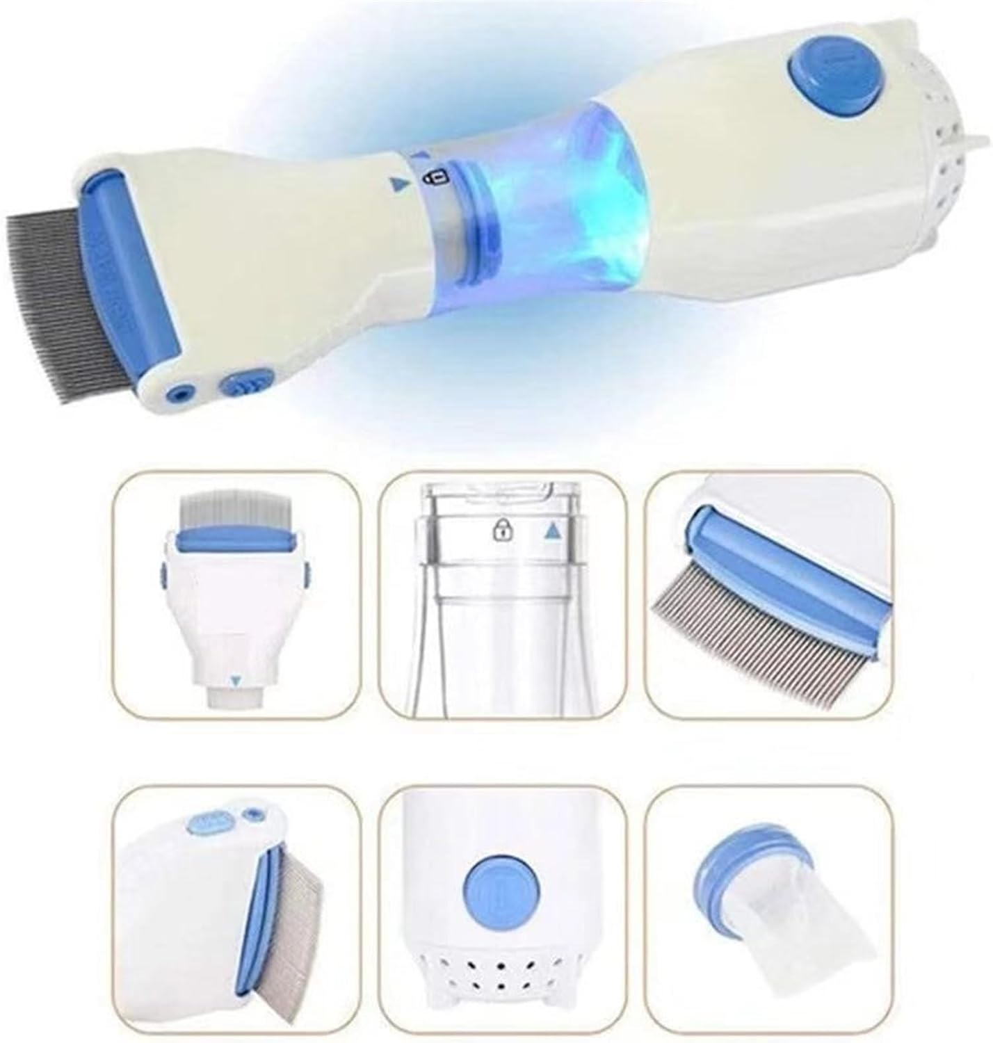 Electric Vacuum Comb for Lice Removal - Pet and Hair Treatment, Nit Free Comb with Lice Catcher image number 5