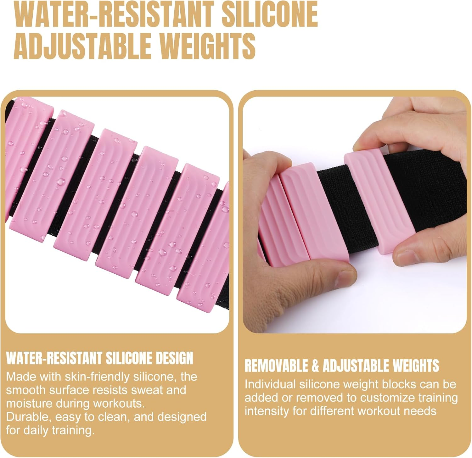 Pilates Wrist and Ankle Weights for Women and Men, 2 Lbs Set 1LB Each Adjustable Weighted Bangles, Arm and Leg Weights for Walking, Yoga, Training, Exercise, Running, Fitness