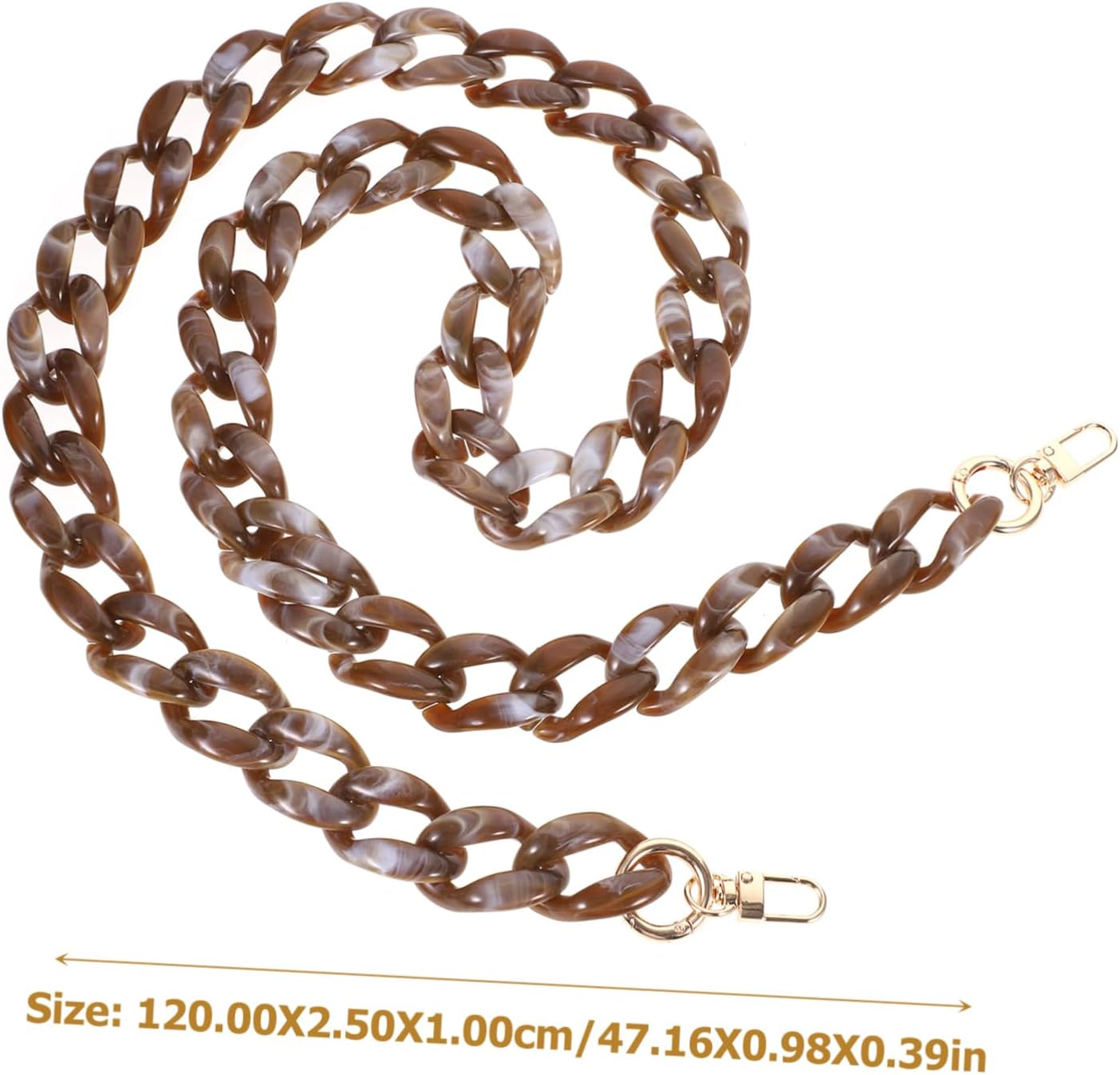 DOITOOL Double End Clasp Long Chain Acrylic Bag Extender Stylish Shoulder Bag Chain for DIY Handbag Re image number 1