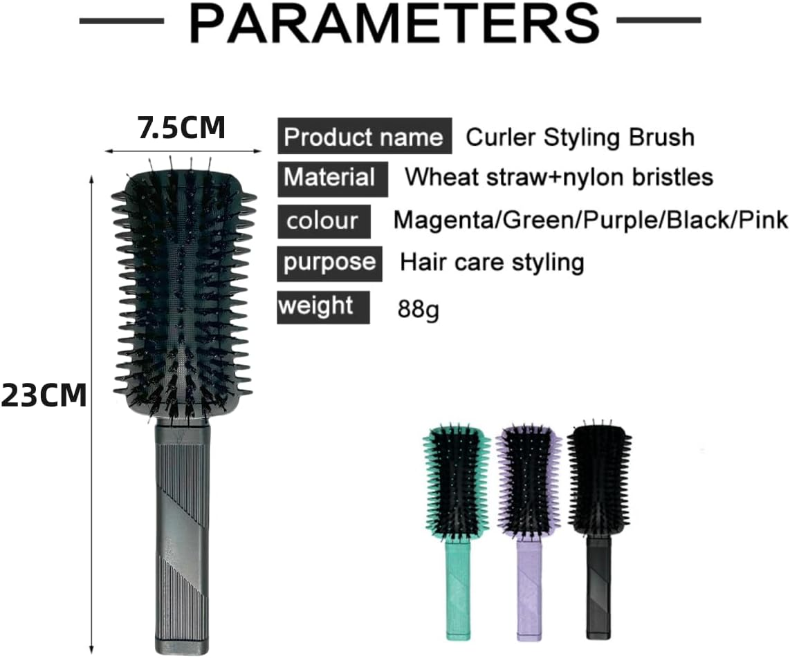 Curl Defining Brush, Curly Hair Brush, Curl Defining Boar Bristle Hair Brush for Detangling, Shaping and Defining Curls (Black) image number 6