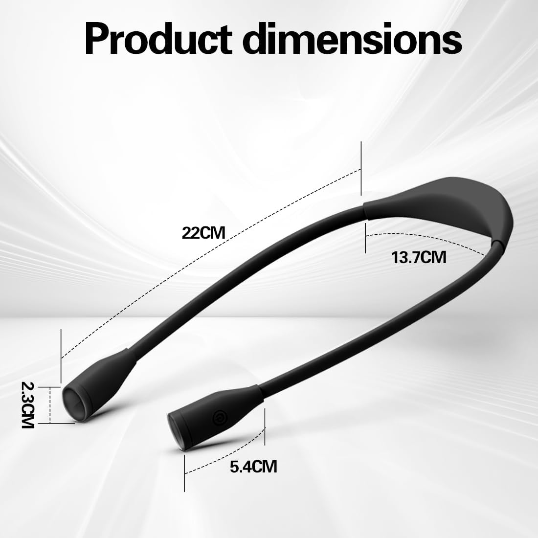 CEWROM Neck Reading Lamp Book LED Book Lamp Book Lamp Bed with 3 Colours Stepless Dimming Reading Lamp Adjustable Arm Ergonomic Reading Light for Reading in Bed/Knitting/Handmade (Black)