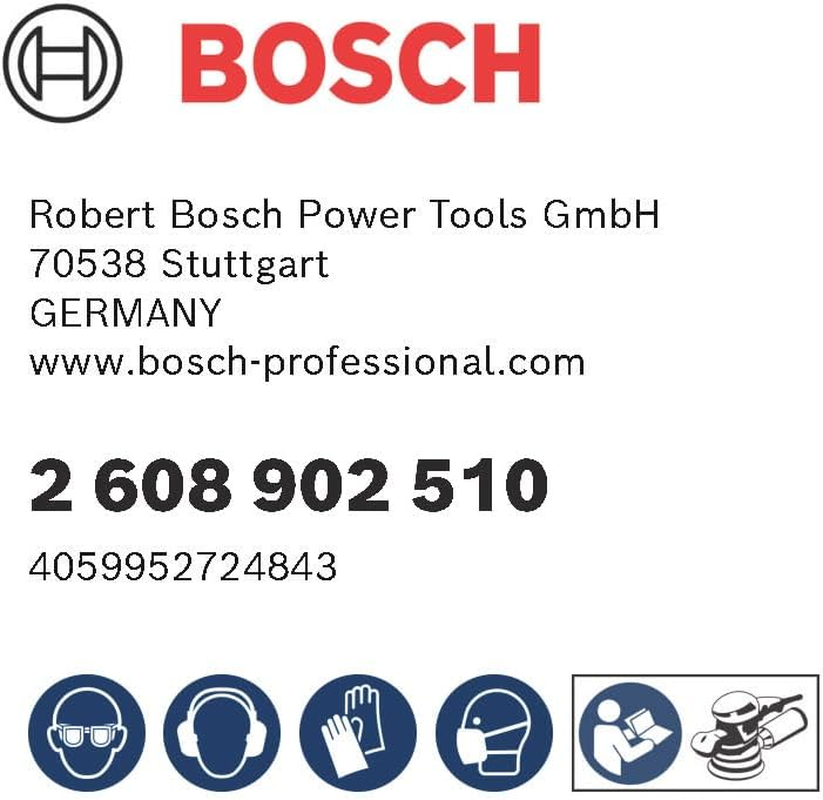 Bosch 50 X Expert C470 Sandpaper Set with 8 Holes (For Paint on Wood, Diameter 125 Mm, Grit 10 X 60, 10 X 80, 10 X 120, 10 X 180, 10 X 240, Professional Accessories Random Orbital Sander, Random image number 1