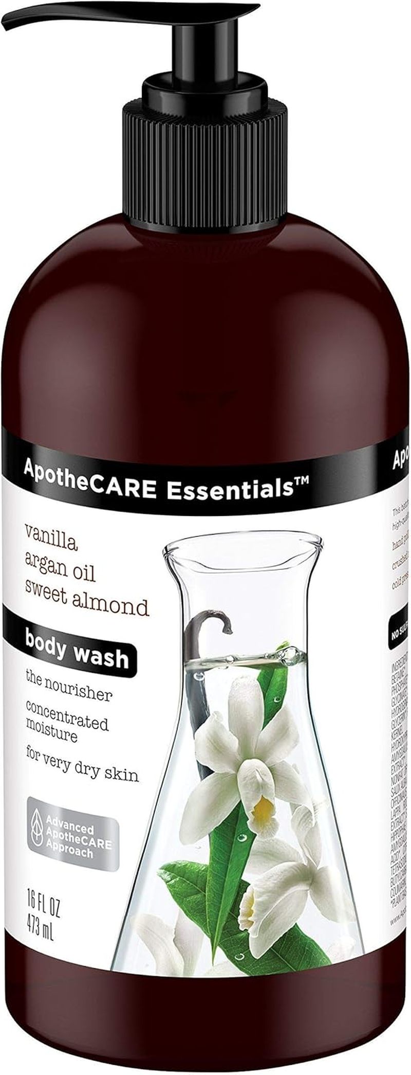 Apothecare Essentials the Nourisher Body Wash, Vanilla, Argan Oil, Sweet Almond, 16 Oz image number 6