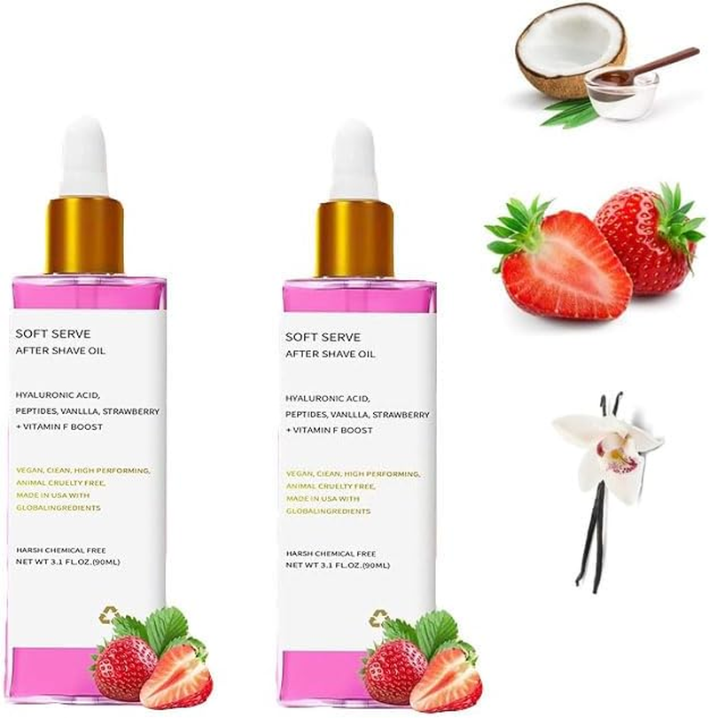 After Shave Oil, Women Strawberry Vanilla after Shave Oil for Smooth Skin, Soothing & Hydrating Treatment to Prevent Ingrown Hairs Dryness (1PCS, 1)