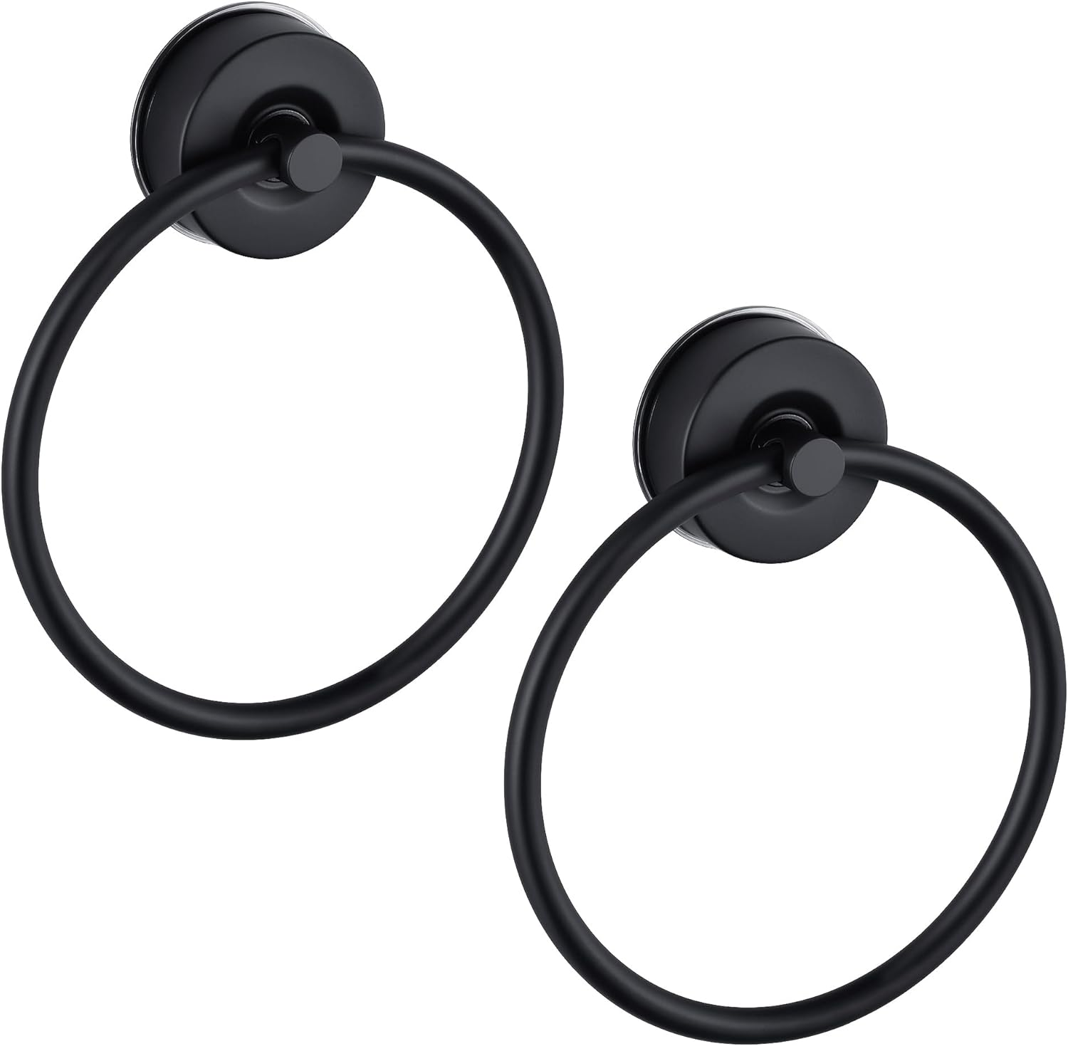 JOMOLA Stainless Steel Suction Towel Ring Holder, No-Drill Bathroom & Shower Accessory, Rustproof Adjustable Towel Rack for Spa, Hotel & Home Use, Brushed Finish, Damage-Free Strong Hold