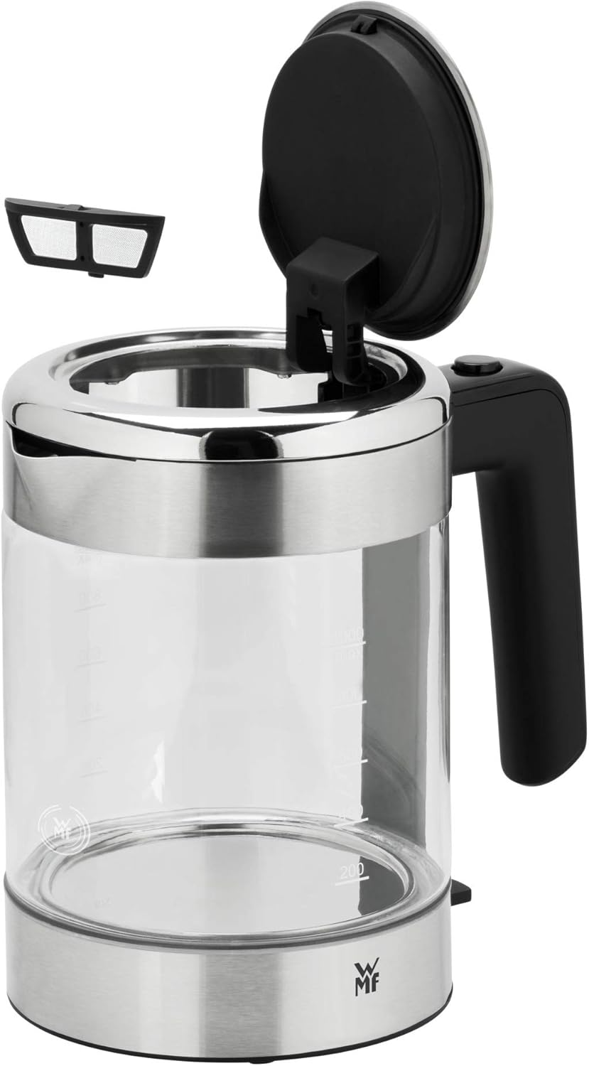 WMF K&uuml;chenminis Glass Kettle, 1 Litre, Wireless Kettle, Small, Water Level Indicator, Limescale Water Filter, Automatic Boiling Stop, 1900 Watt image number 2