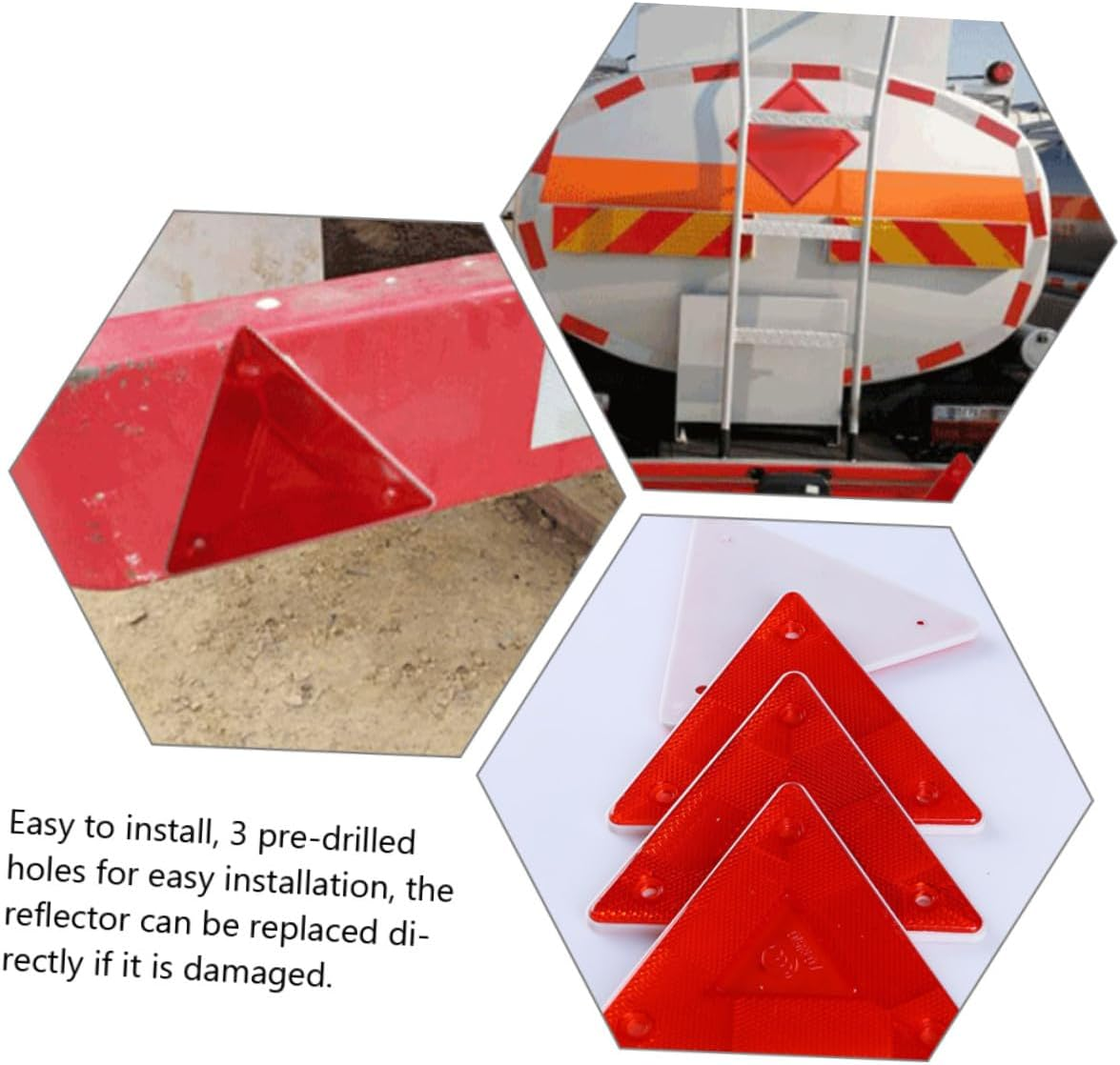 10Pcs Car Reflectors Truck Plastic Warning Sign Reflectors for Vehicle Safety at Night Rainy Roads image number 5