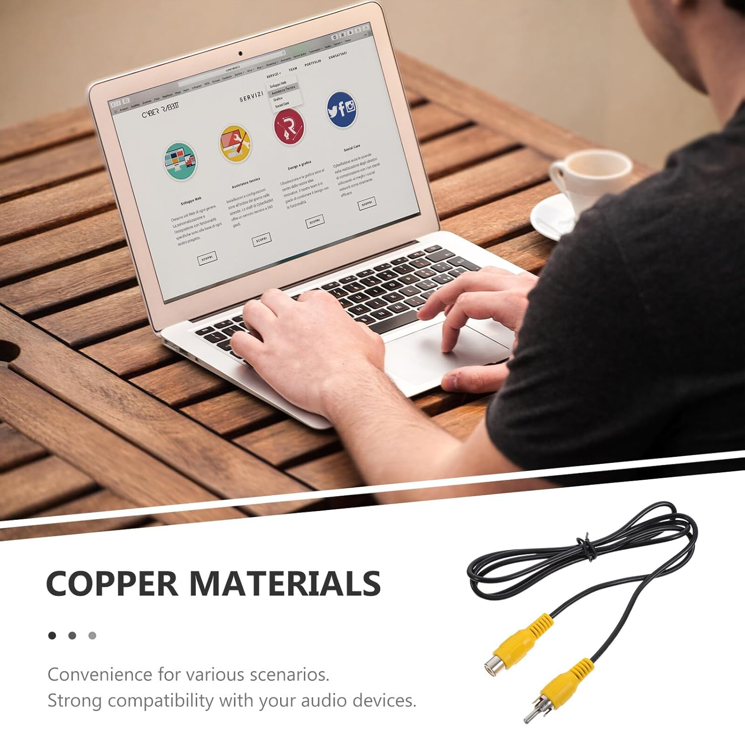 STAHAD RCA Audio Extension Cable Male to Female Stereo Speaker Connection Cable Compatible with HDTV DVD Amplifiers Home Theater and Car Audio Systems image number 1