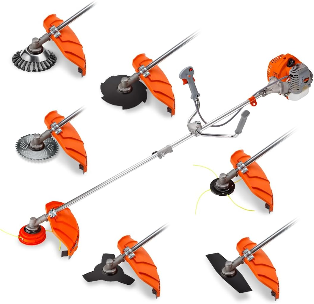 MTM 62Cc 7In1 Brush Cutter Garden Multi-Tool, Pole Hedge & Line Trimmer, Bullhorn Handle, 12"" Tree Trimming Pruning image number 1