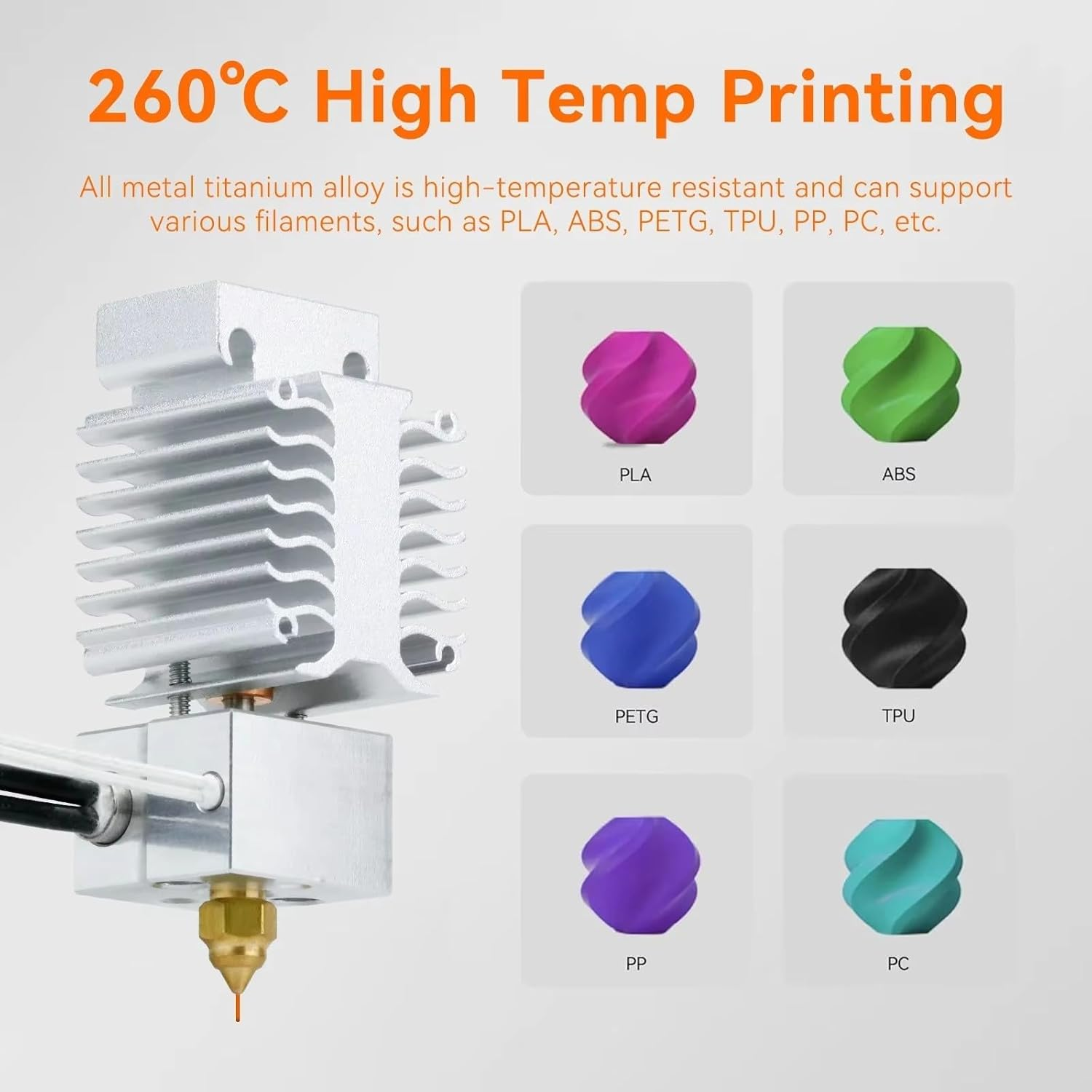 Ender 3 V3 SE Hotend Kit High Temperature Print Head,Assembled Hotend Replacement with Bimetal Heat Break 0.4Mm Brass Nozzle for Ender 3 V3 SE Printer Heating Block Kit