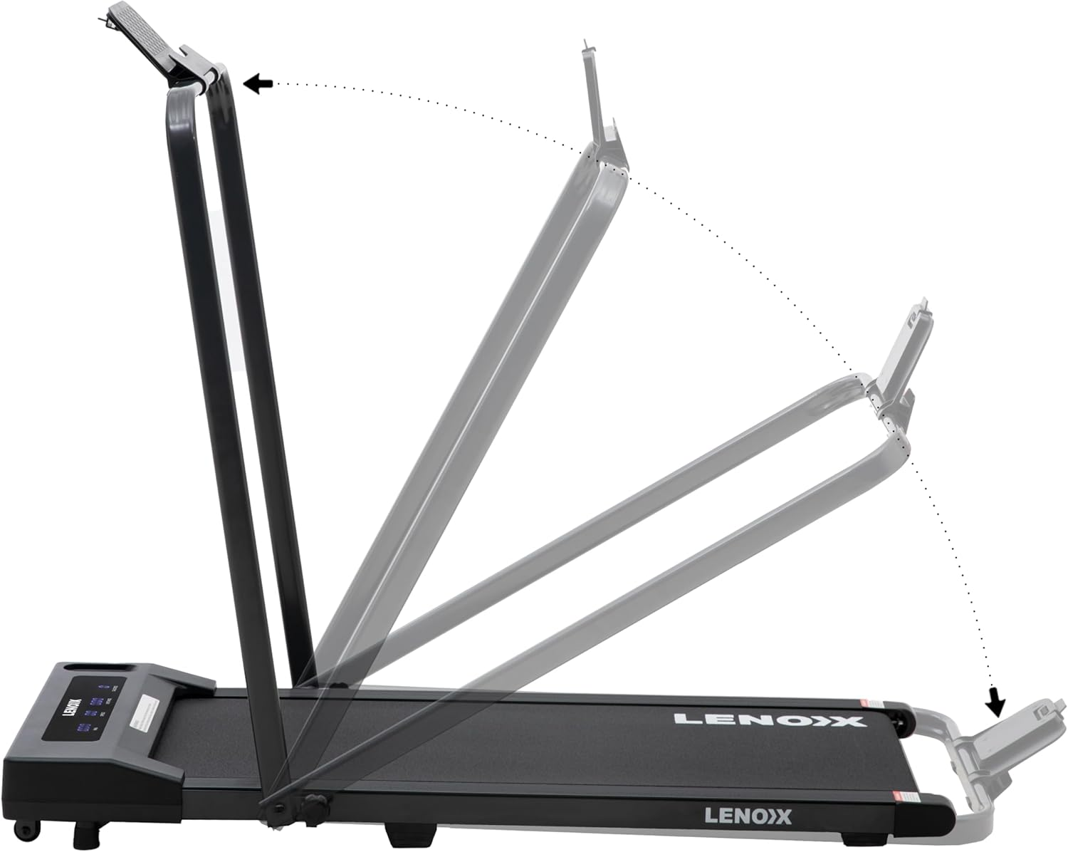 Lenoxx 2HP Walking Pad Treadmill W/Remote, Handrail, and Tablet Holder