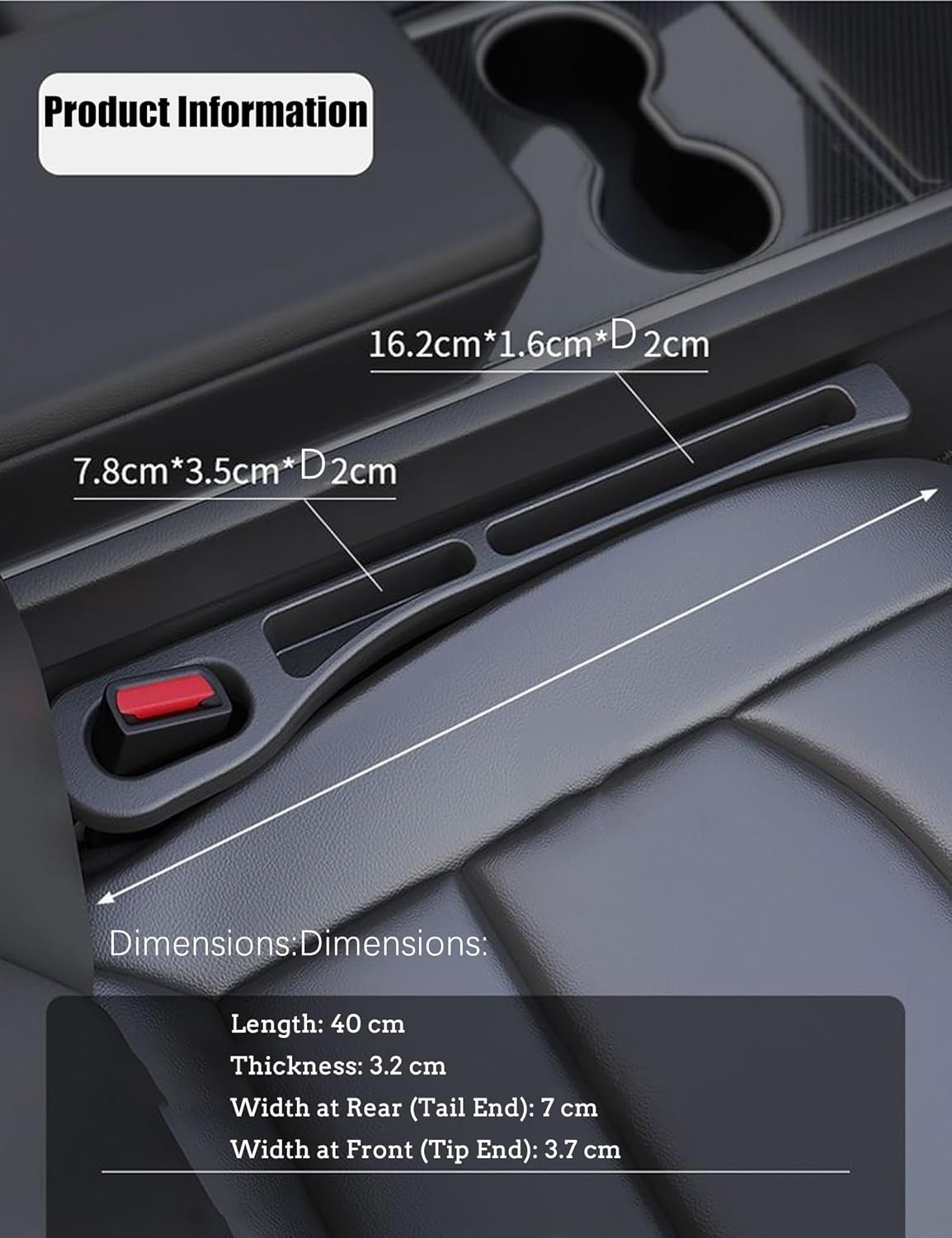 Wayfurr Car Seat Gap Filler 2 Pack &ndash; Universal Seat Gap Plug & Organizer for Cars Suvs, No Drop Crevice Blocker Stop Drop Filler image number 5