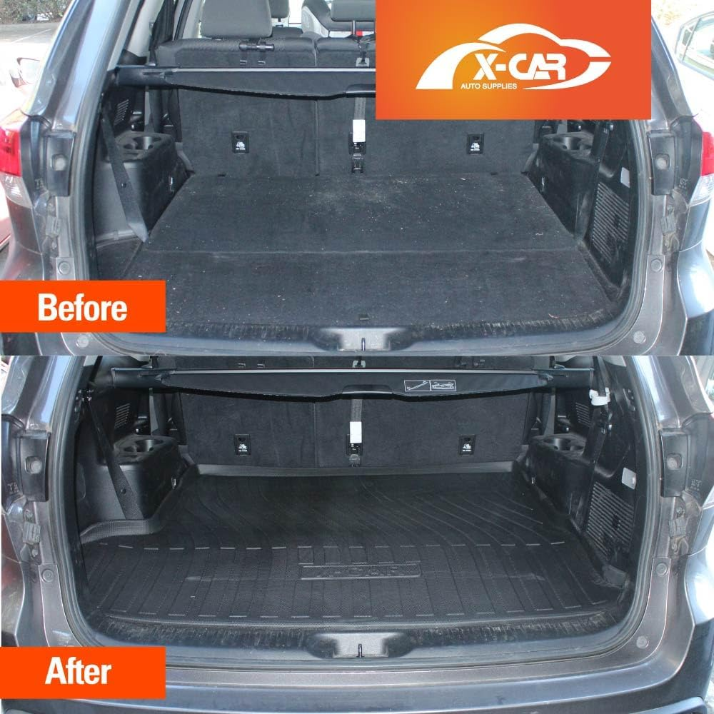 X-CAR Heavy Duty Cargo Trunk Mat Boot Liner Cover Luggage Tray for Toyota Kluger 2014 2015 2016 2017 2018 2019 2020 2021 image number 3