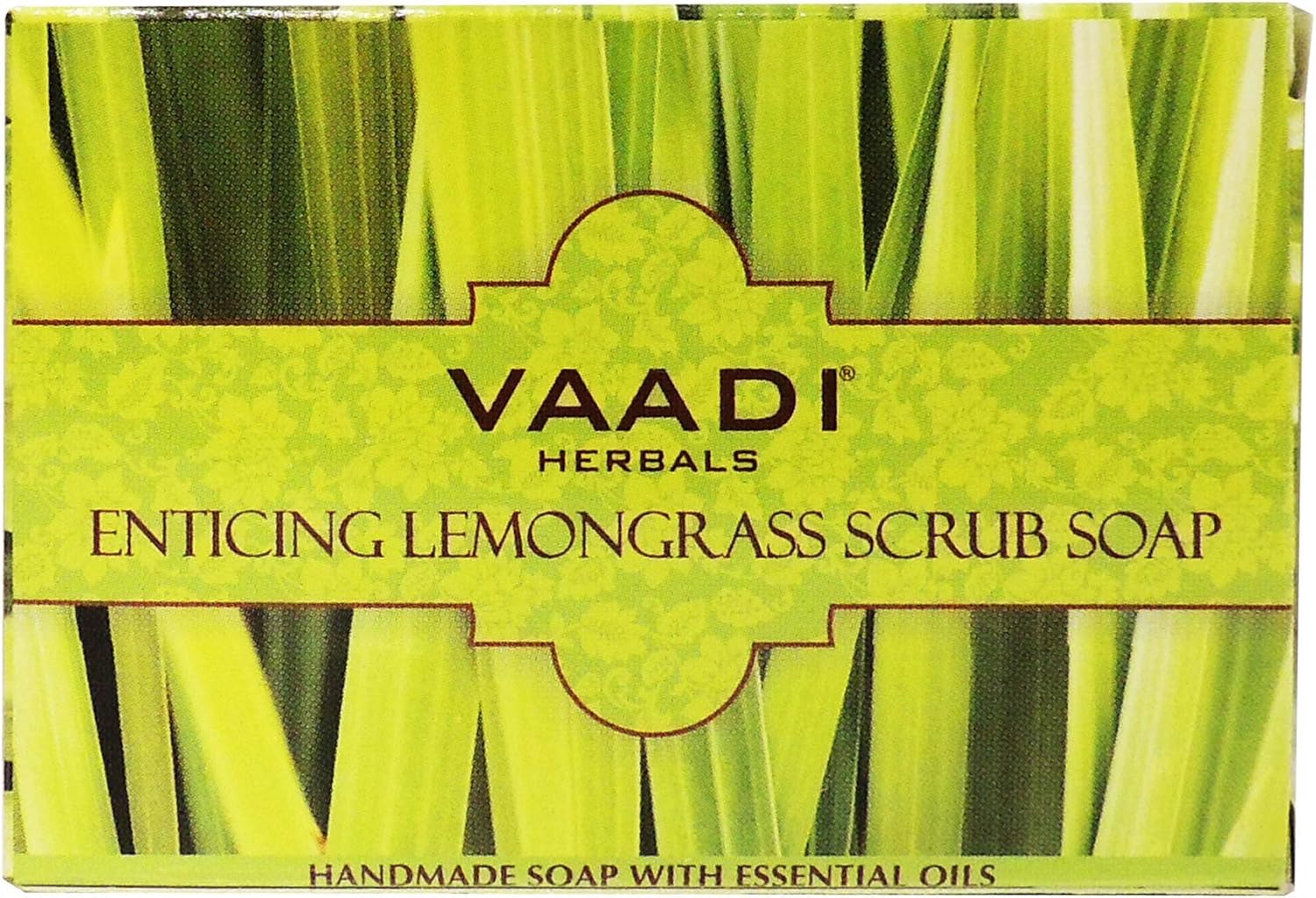 (Lemongrass Soap) - Handmade Ayurvedic Bar Soaps - ALL Natural - Best Natural Skin Moisturiser - Made with 100% Aromatherapy Essential Oils - Antifungal - Antibacterial - anti Ageing - anti Acne - Each 80Mls - Pack of 6 (470Mls) - Vaadi Herbals image number 1