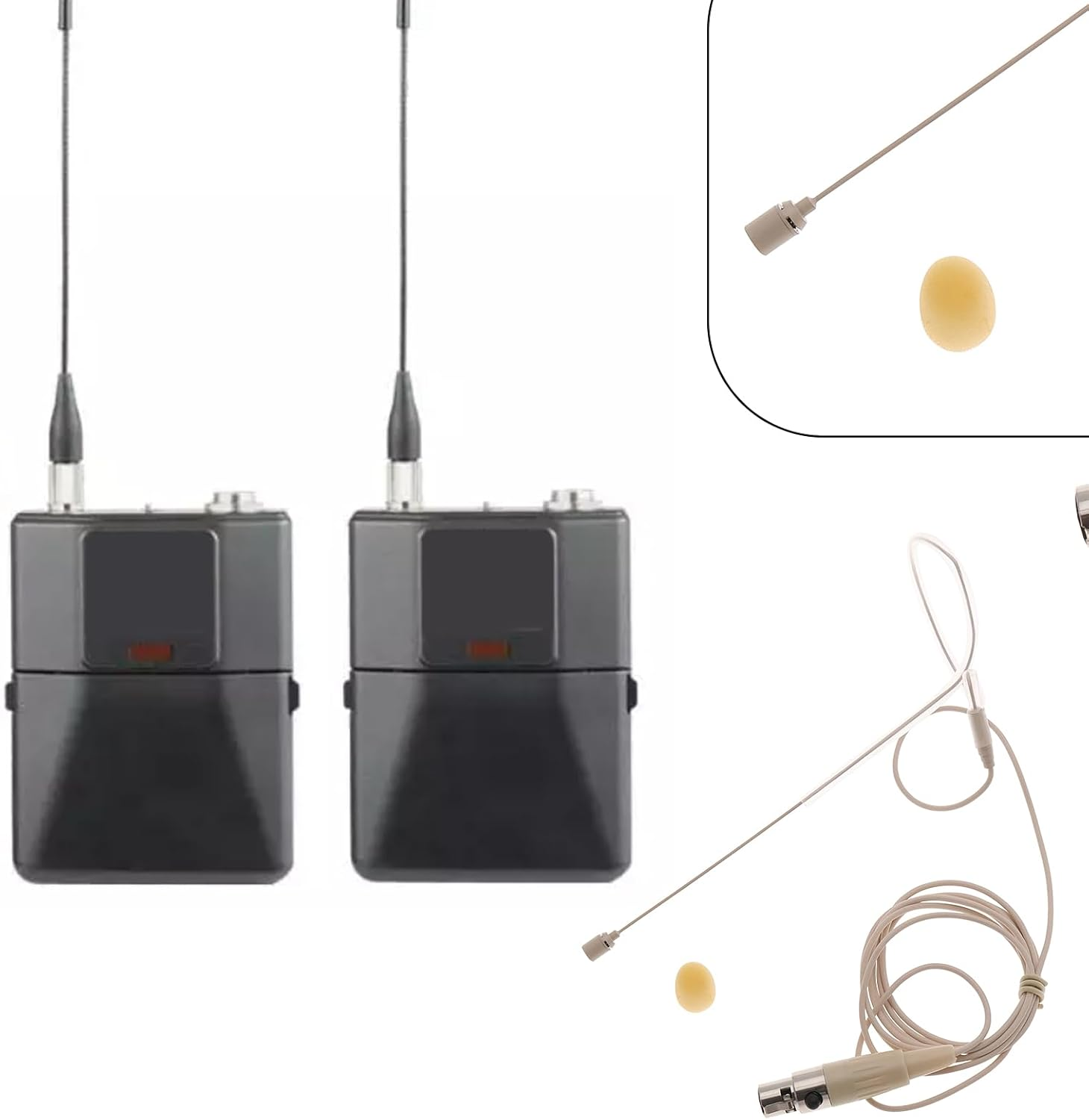 SING F LTD 1Pc Headworn XLR Microphone with 4Pin TA4F Plug Single Earhook Headset Compatible with Shure Wireless Bodypack Transmitter (Beige) image number 3