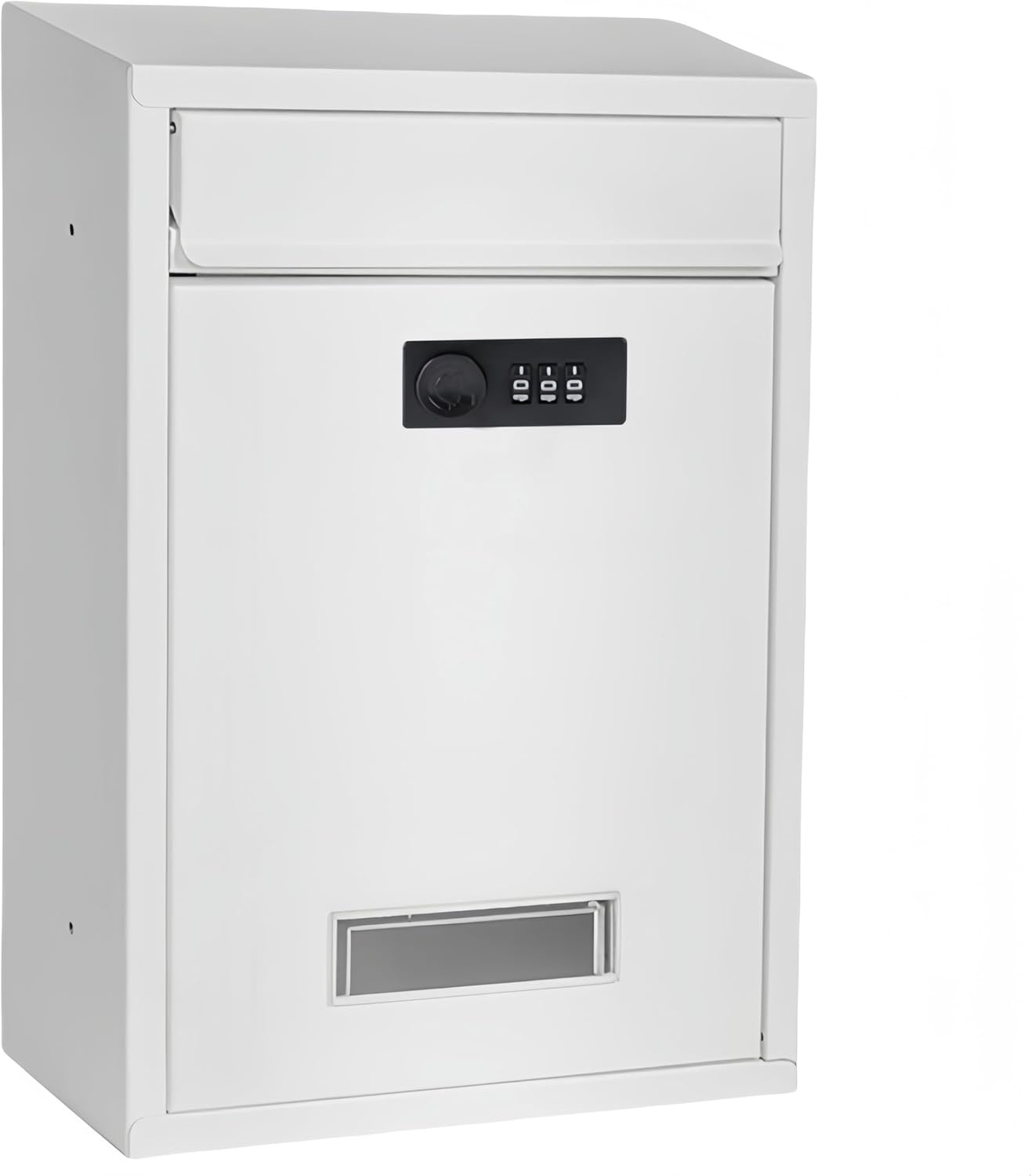 Wall Mounted Letter Mailbox with Combination Lock, Wall Mounted Locking Vertical Letters Newspapers Dropbox Mailbox Post Box Nameplate Large Capacity for Wall and Fence, Matt Black