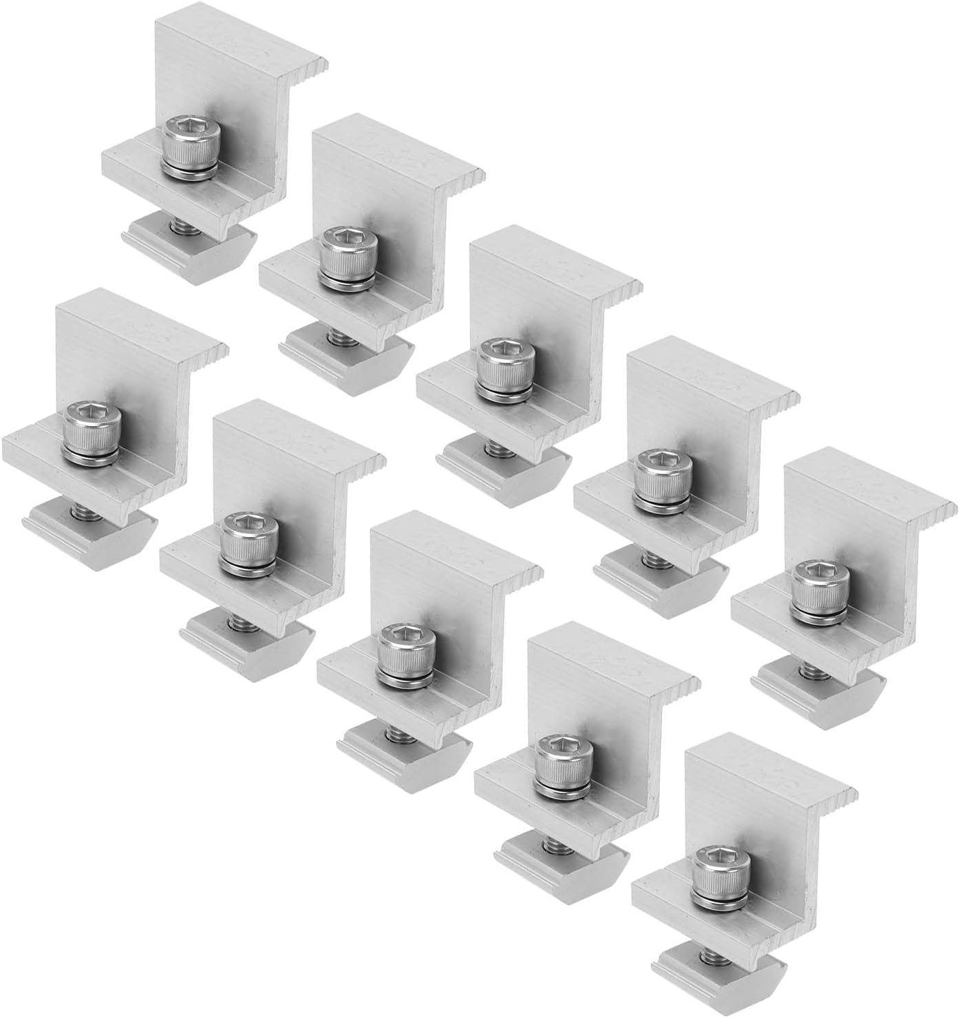 Solar Mount Z Brackets, Glossy Finish Standard Size 10PCS Lightweight PV Mounting Side Clamps Easy to Install for Panel Installation (35Mm) image number 6