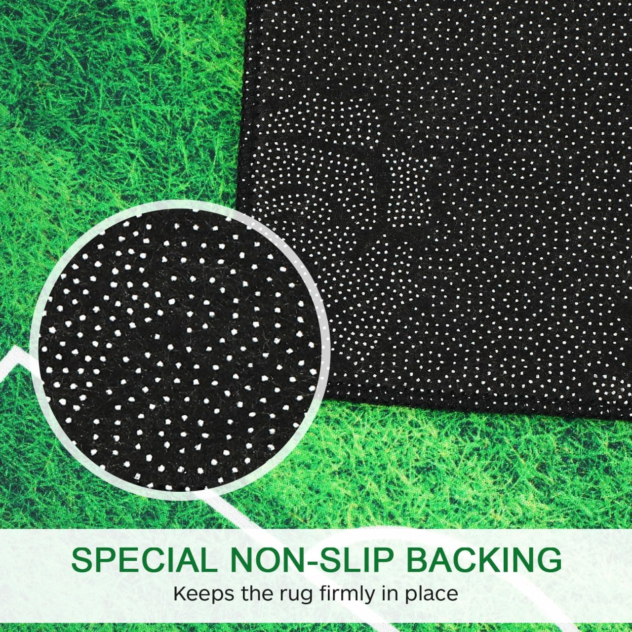 GANAZONO Soccer Area Rug Football Field Kids Play Carpet Home Decor Kids Rug Soccer Field Rug Carpet for Boys Bedroom