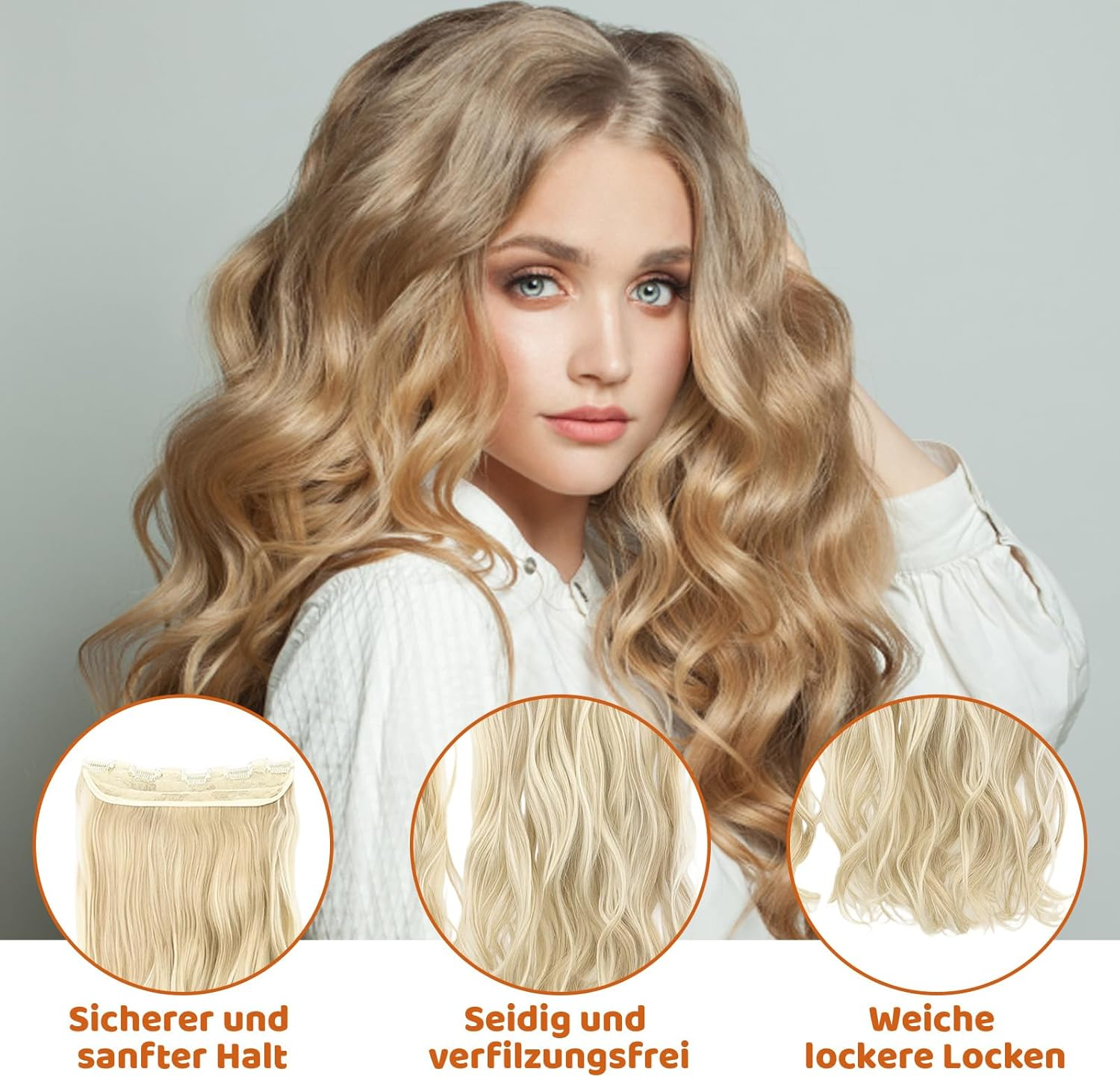 Clip-In Real Hair Extensions, Natural Hair, for Volume and Length, Easy to Use, Perfect for Any Occasion image number 1