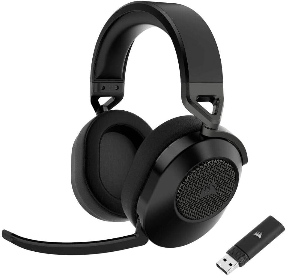 CORSAIR HS65 Wireless Multiplatform Gaming Headset with Bluetooth - Dolby 7.1 Surround Sound - Omnidirectional Microphone - Icue Compatible - PC, Mac, PS5, PS4, Nintendo Switch, Mobile Phone - Carbon