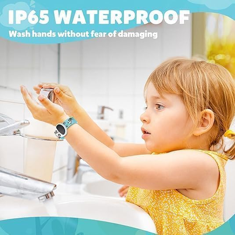 MINYII Potty Training Watch for Kids V2 &ndash; a Water Resistant Potty Reminder Device to Train Your Toddler with Fun/Musical & Vibration Interval Reminder with Potty Training Ebook - Panda -Watch Blue -01 image number 4