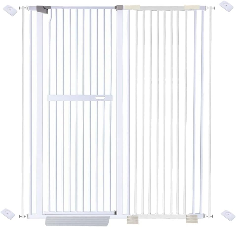Riin Extra Tall 150Cm Pet Security Gate Metal Safety Guard Tension Pressure Mounted for Dog Cat Kitten Adjustable Width Range 129-135Cm Largest Gap between Bars 42Mm Model A41 image number 2