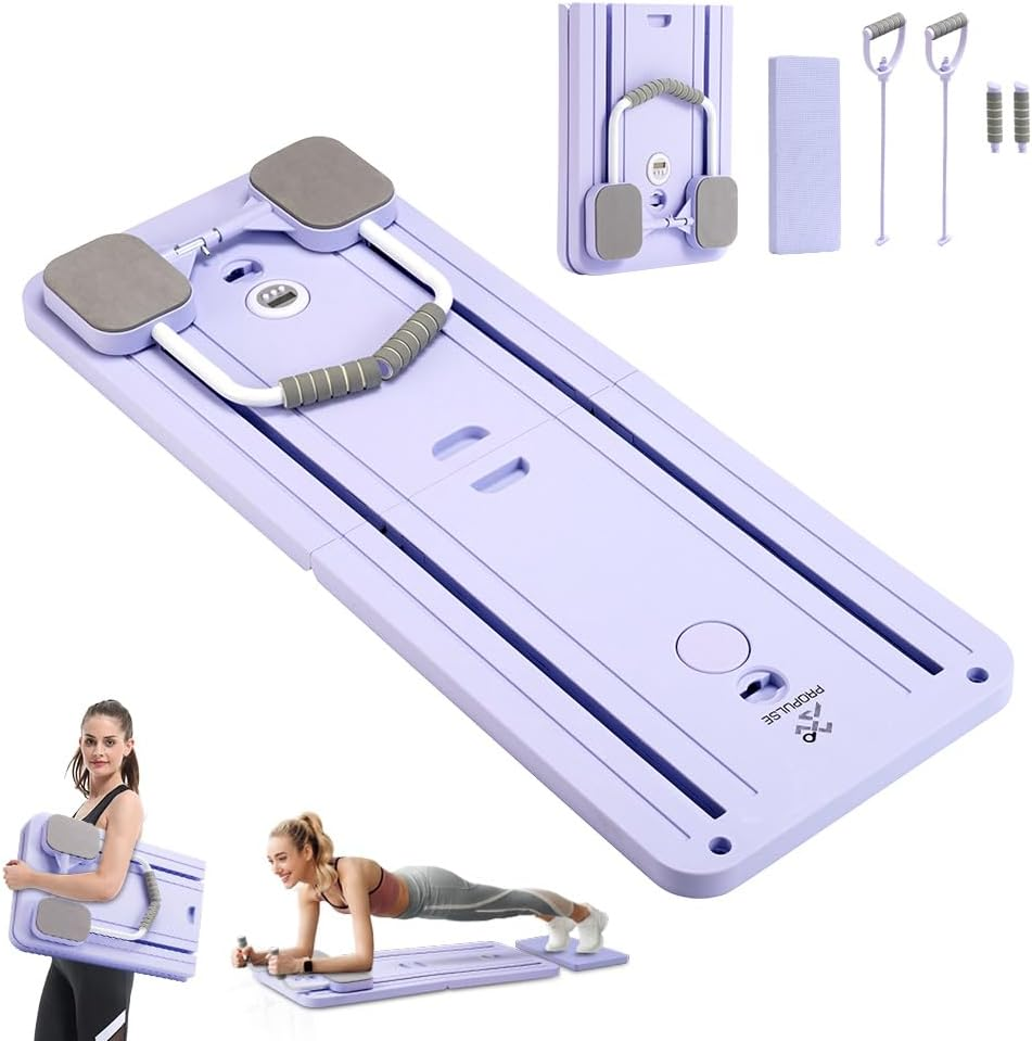 Propulse Pilates Board, 2025 Upgraded Pilates Reformer Set, Multi-Purpose Foldable Pilates Reformer Board for Home, Ab Board Trainer Pilates Sliding Board