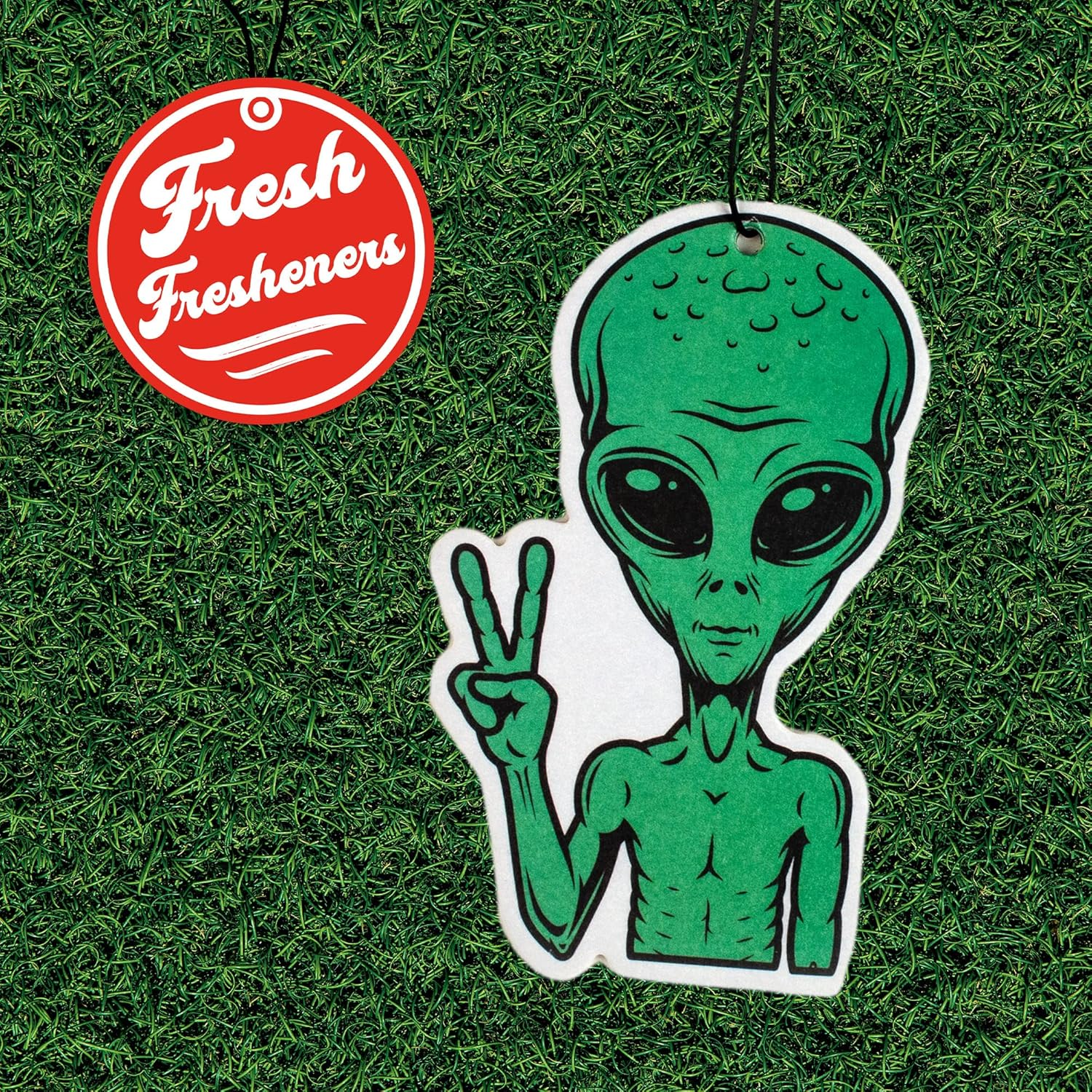 Peace Sign Alien Car Air Freshener 3 Pack Scented with Essential Oils (3) image number 3