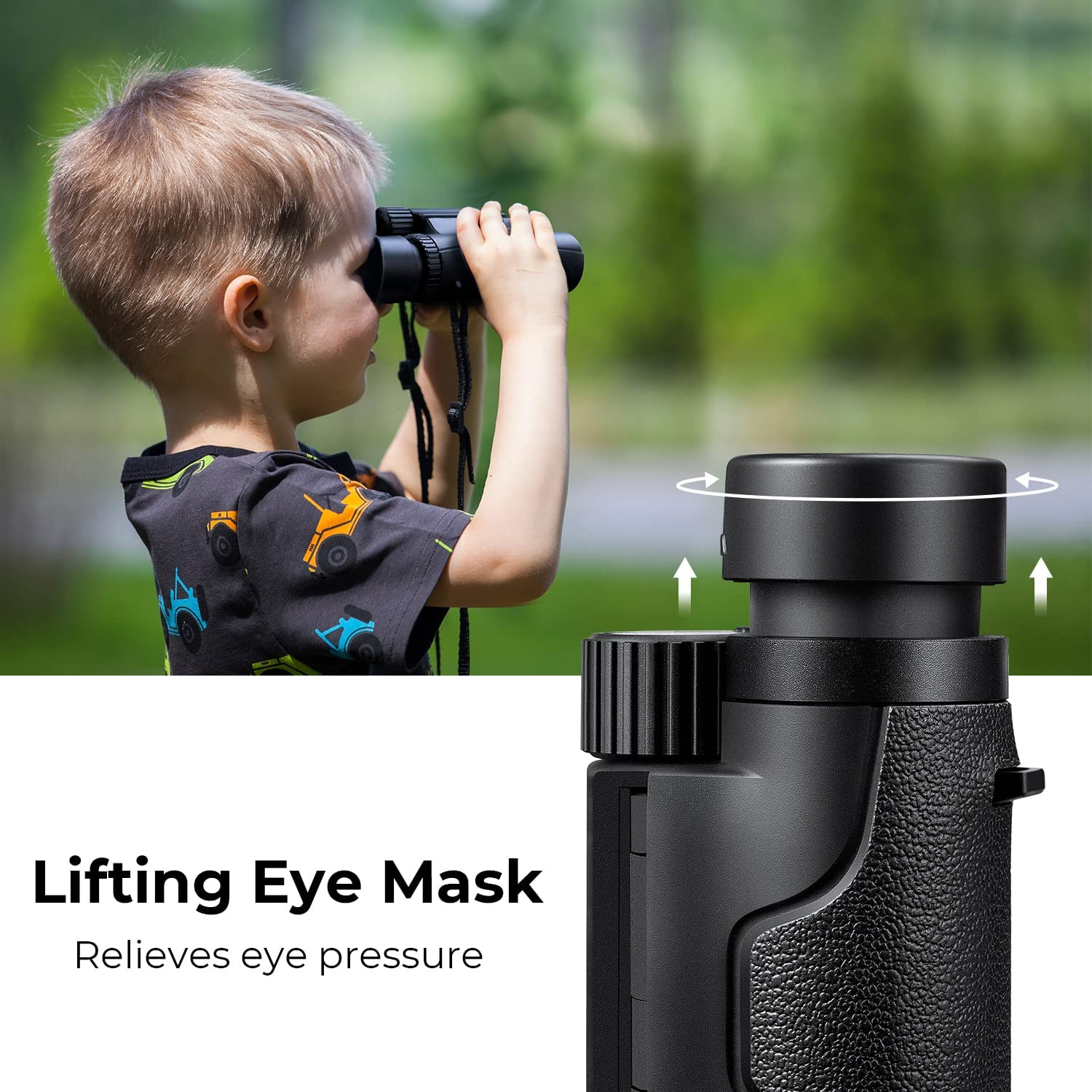 K&F Concept 10 X 25 Compact Binoculars for Children and Adults, BAK4 Prism + FMC Broadband Green Film for Bird Watching, Outdoor Adventure, Show and Concert image number 3