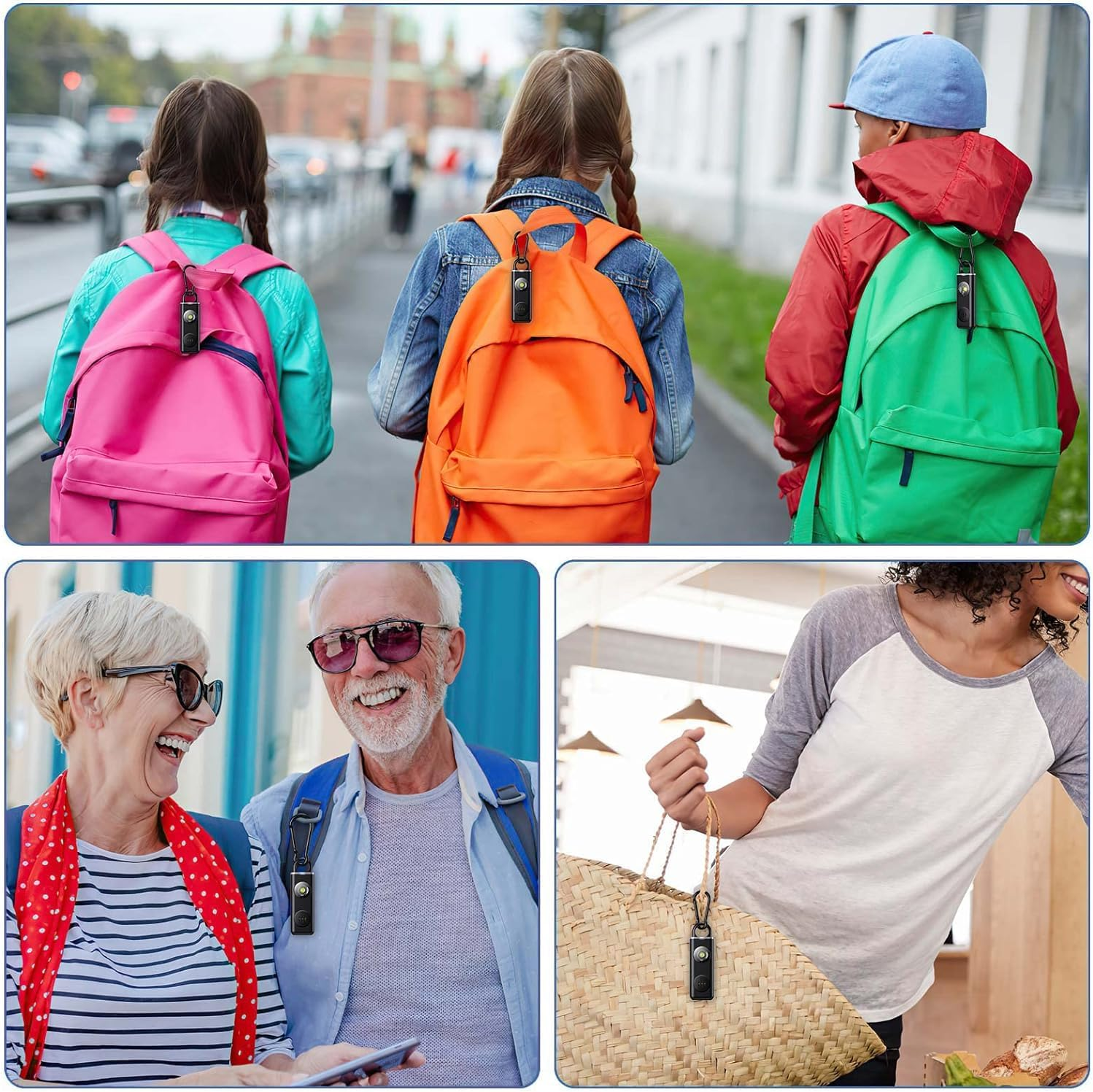 OQIMAX Upgrade Personal Alarm for Women, 130Db Loud Rechargeable Personal Safety Alarm Keychain with Strobe LED Light, Emergency SOS Pocket Alarm for Students, Kids, Walker, Elderly,(Black) - Blackwhite image number 5