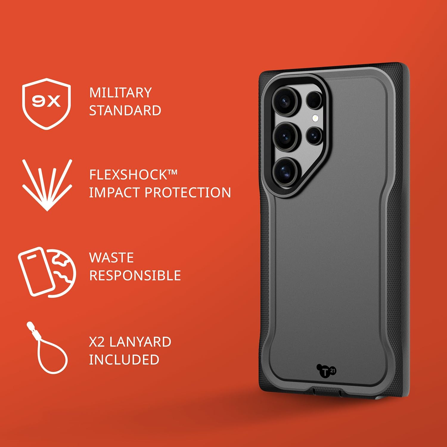 Tech21 Evo Pro Case for Samsung Galaxy S24 Ultra - Impact Protection Case with 9X Military Standard Rating - Black image number 2