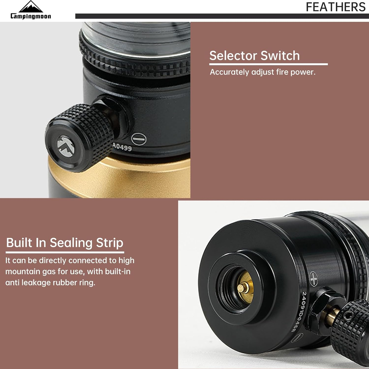 Campingmoon Camping Gas Lantern Gas Lamp Portable Outdoor Dreamlike Candle Black Camping Tent Lantern Glass Lantern image number 6