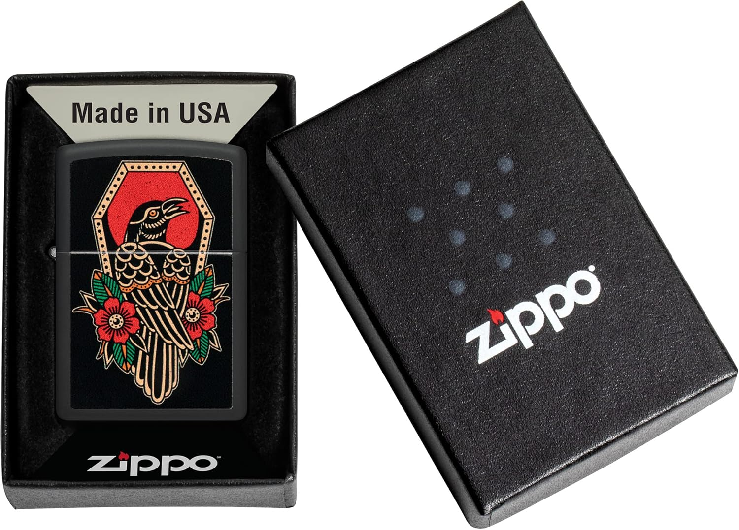 Zippo Crow Tattoo Design Lighter - Multicolor image number 3