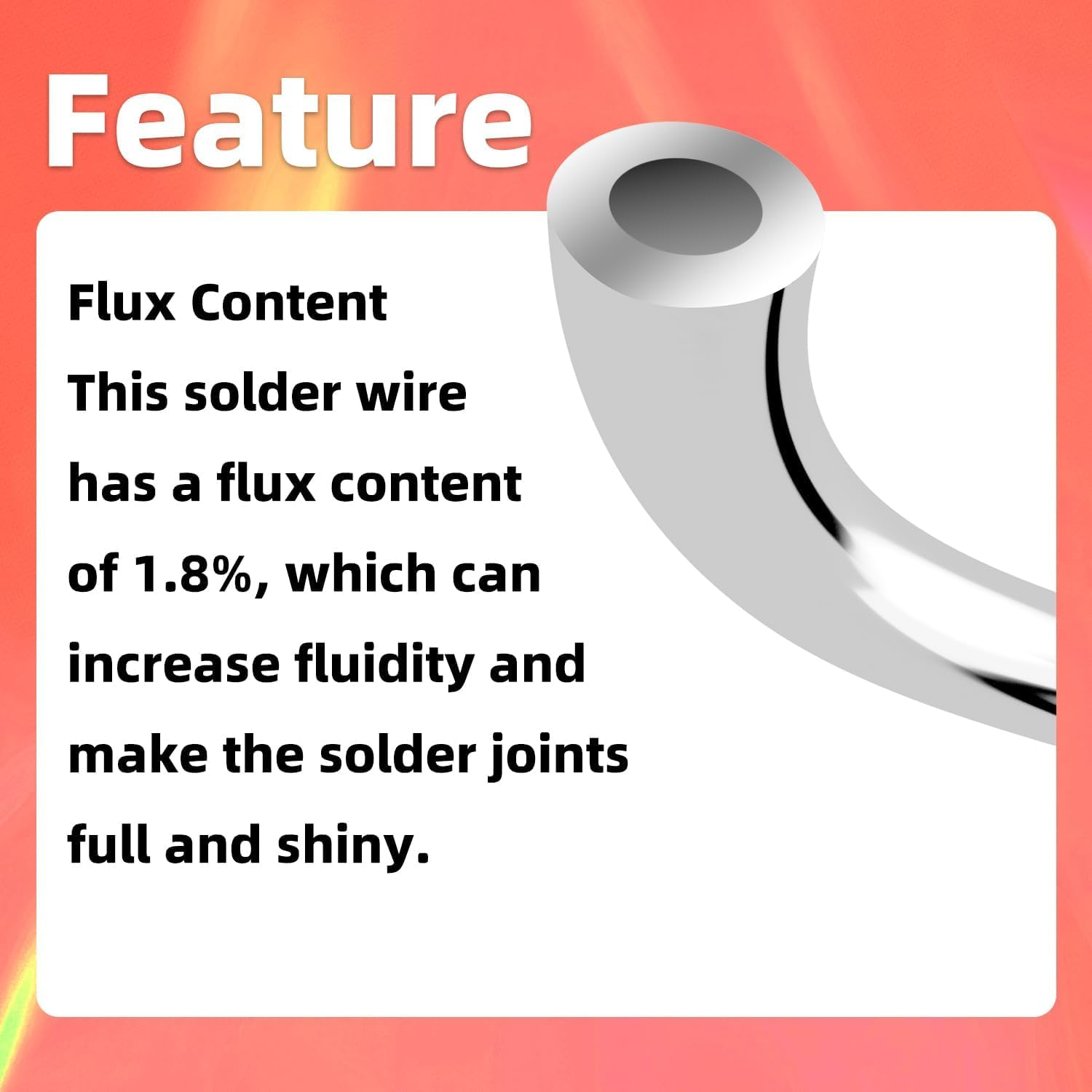 HTM 60/40 Rosin Core Solder Wire (0.8Mm 50G) for Electronics Soldering - Sn60-Pb40 Alloy, 1.8% Flux, 183&deg;C Melt image number 5