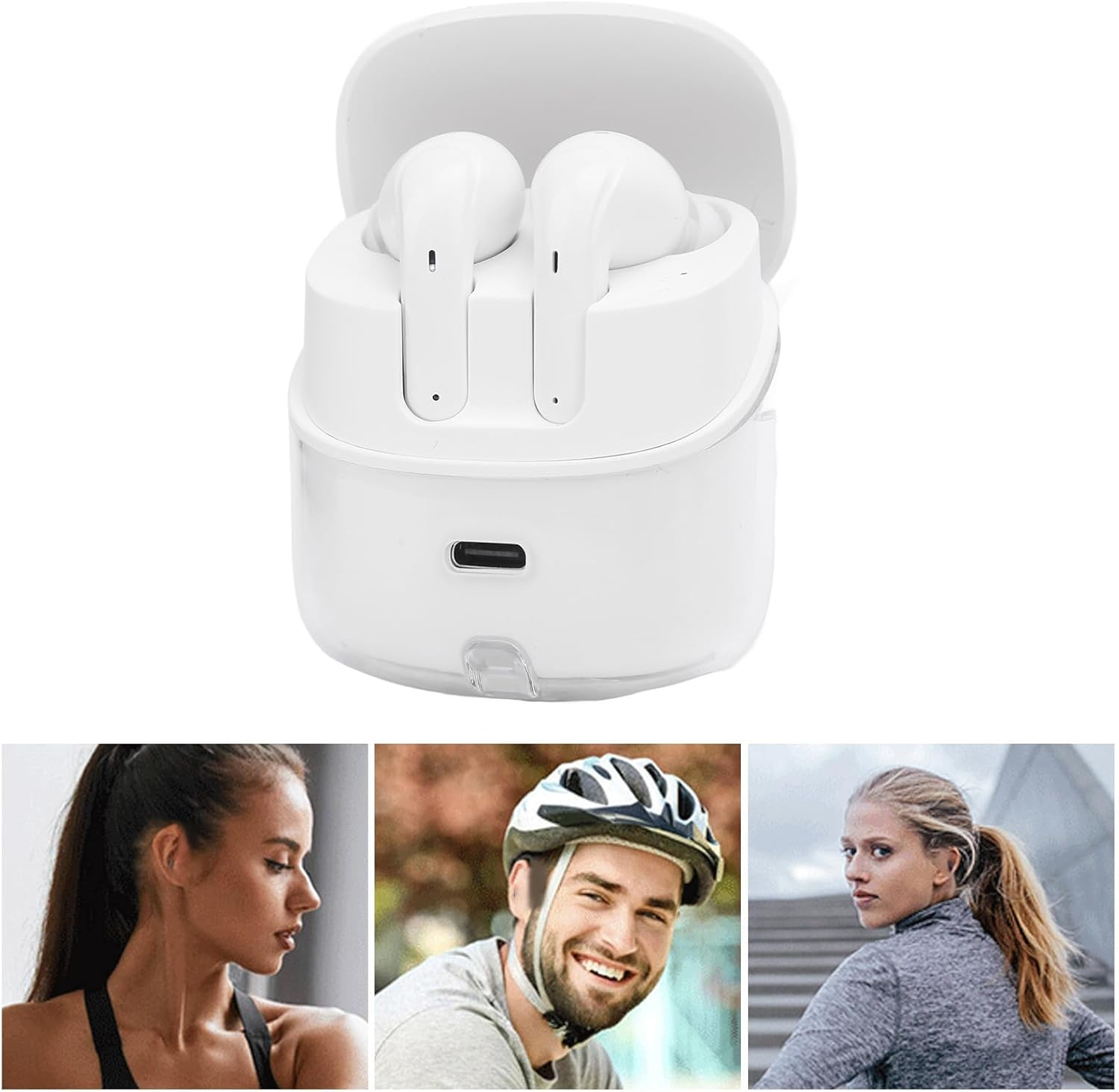GOWENIC 4 in 1 Wireless Earbuds, Wireless Distance 20 Meters/65.6 Feet, with Two Pairs of Earbuds, for You to Enjoy Music with Your Partner or Friends image number 2