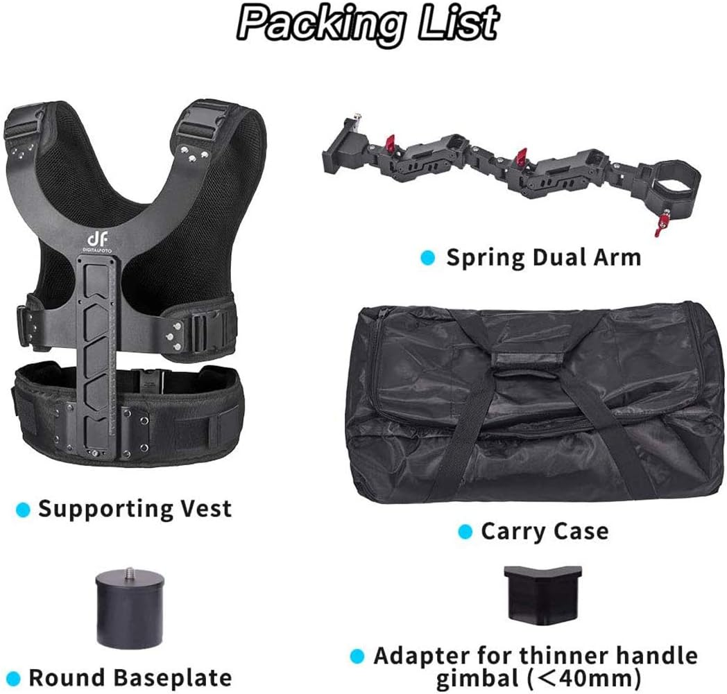 DF DIGITALFOTO Thanos Universal Gimbal Support Vest - Lightweight, Compatible with Ronins, Zhiyun Crane 2, Moza Air2, Payload 4.5-11 Lbs