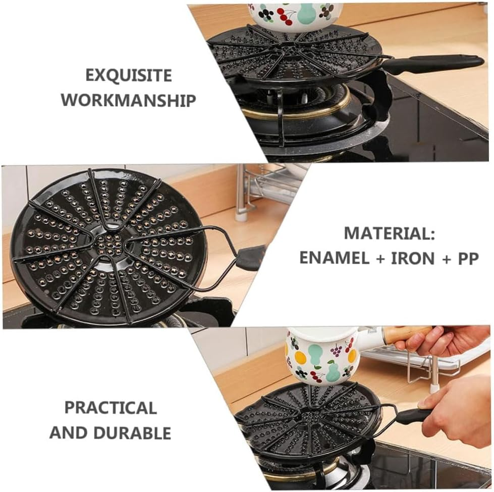 Heat Diffuser Plate for Gas & Electric Stoves, Cast Iron Thermal Conduction Plate, Even Heat Distribution, Non-Slip Handle, Ideal for Hot Pots, Milk, Simmering, and Stovetop Cooking image number 6