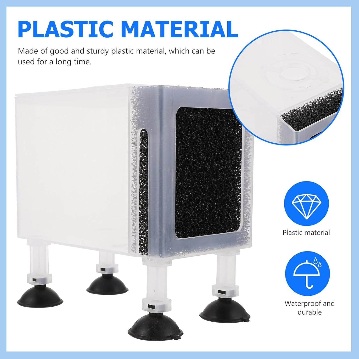 DOITOOL Wear-Resistant Transparent Pump Protection Box with Suction Cup Plastic Aquarium Filter Pump Case Household Aquarium Supply Large