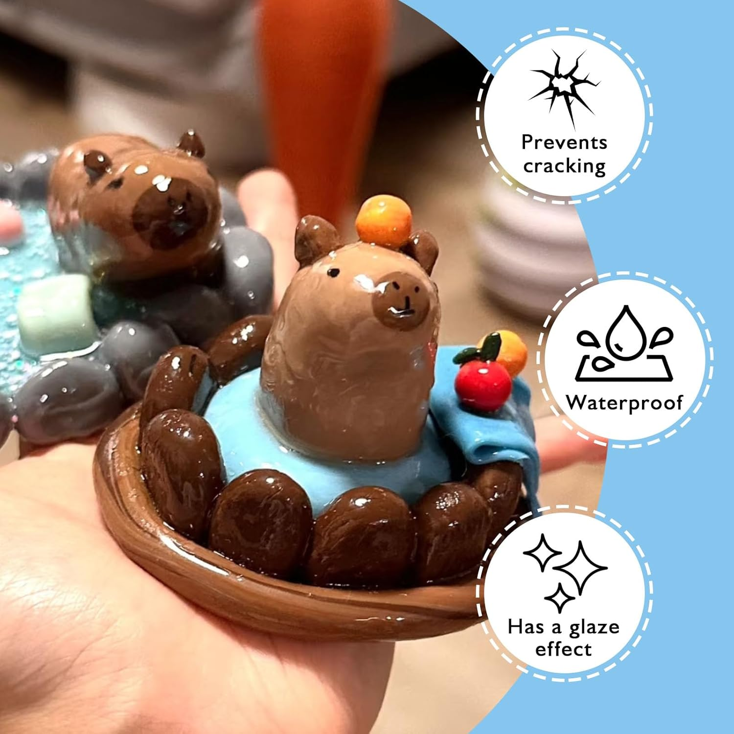 200Ml Air Dry Clay Varnish，Air Dry Clay Sealant for Airdry Clay，Air Dry Clay Glaze Can Not Only Used to Prevent Clay Cracking, Scratches, and Wear,It Can Also Having a Glossy Glaze Effect (Gloss)